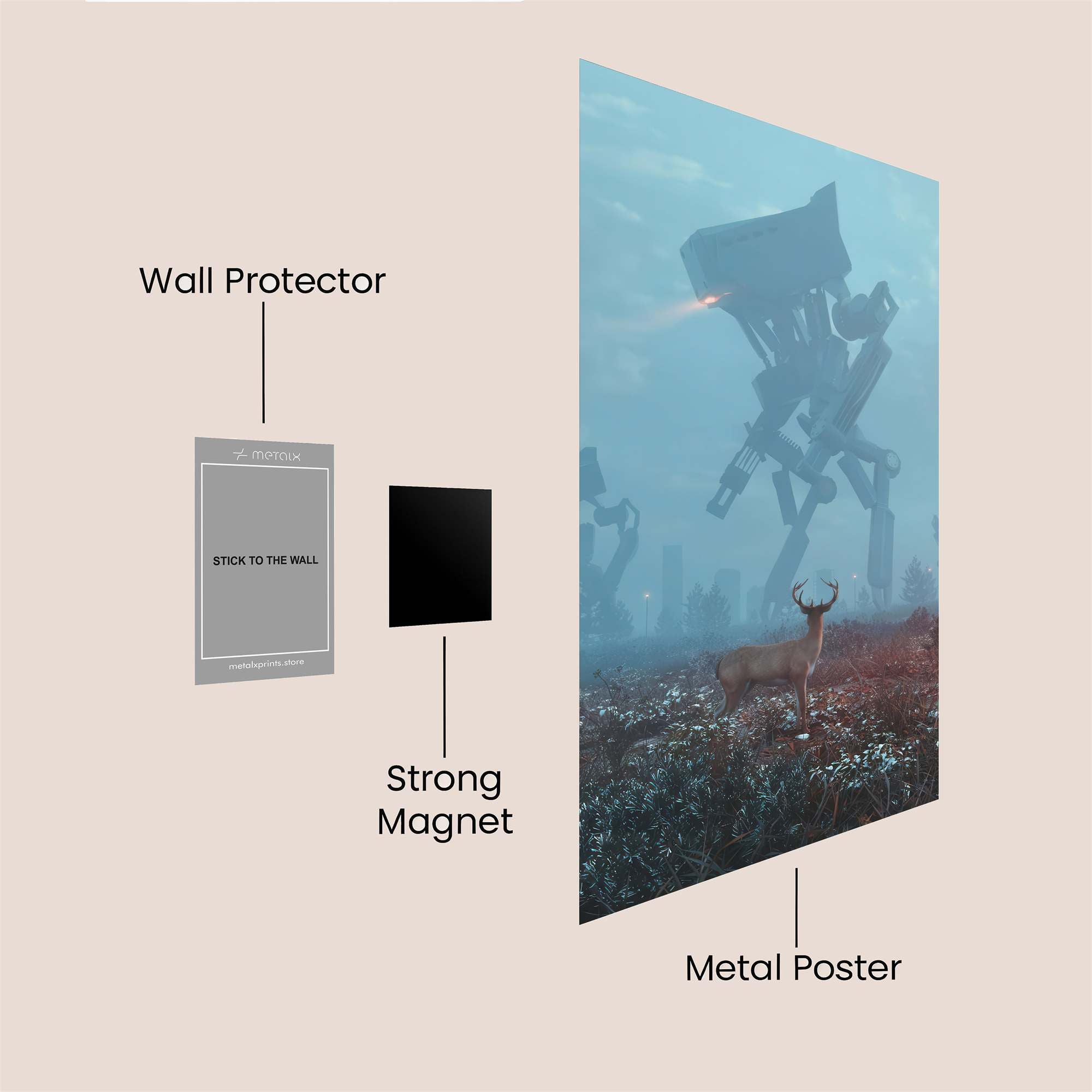 Deer Dystopia Safe Wall Magnetic / M