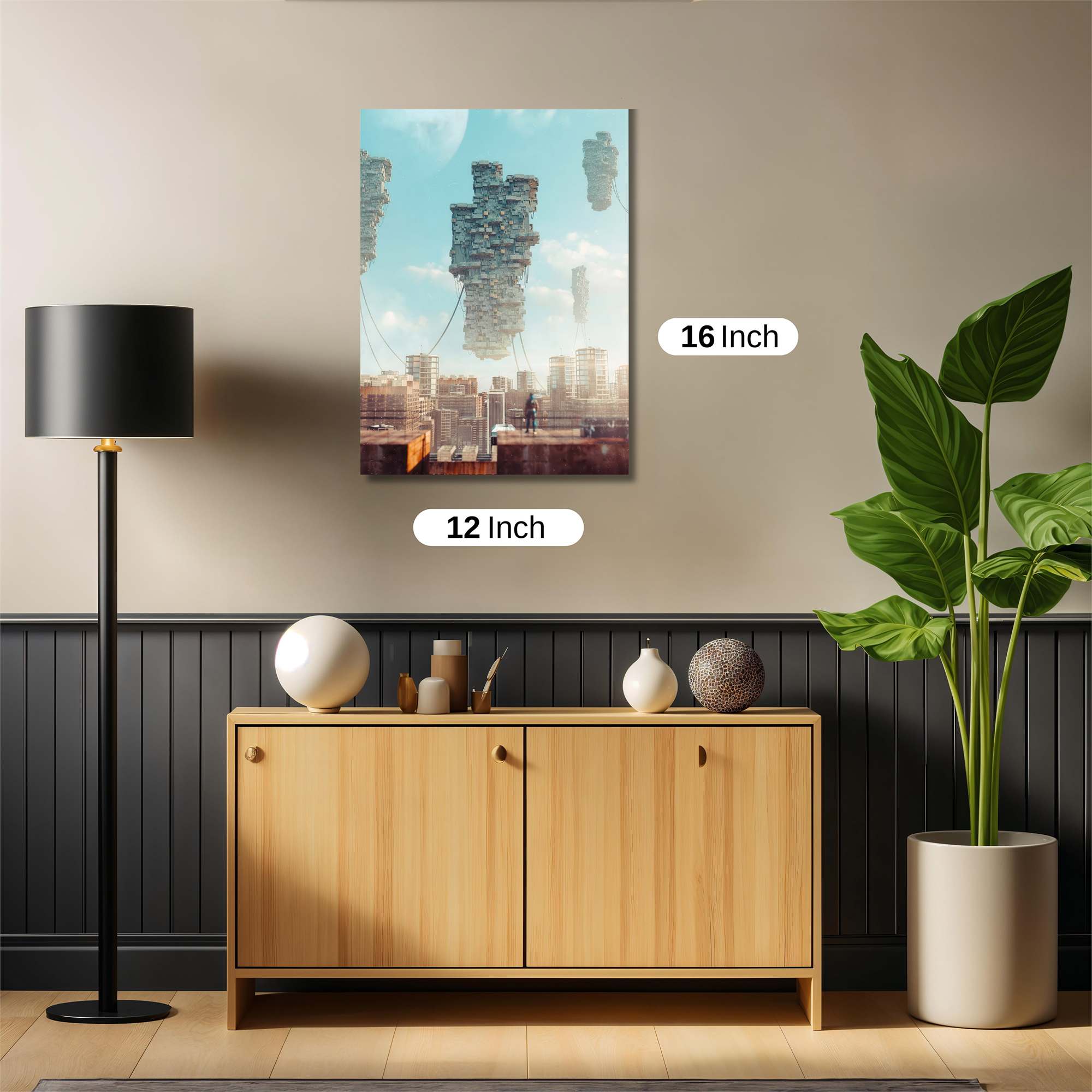 Floating Metropolis Safe Wall Magnetic / M