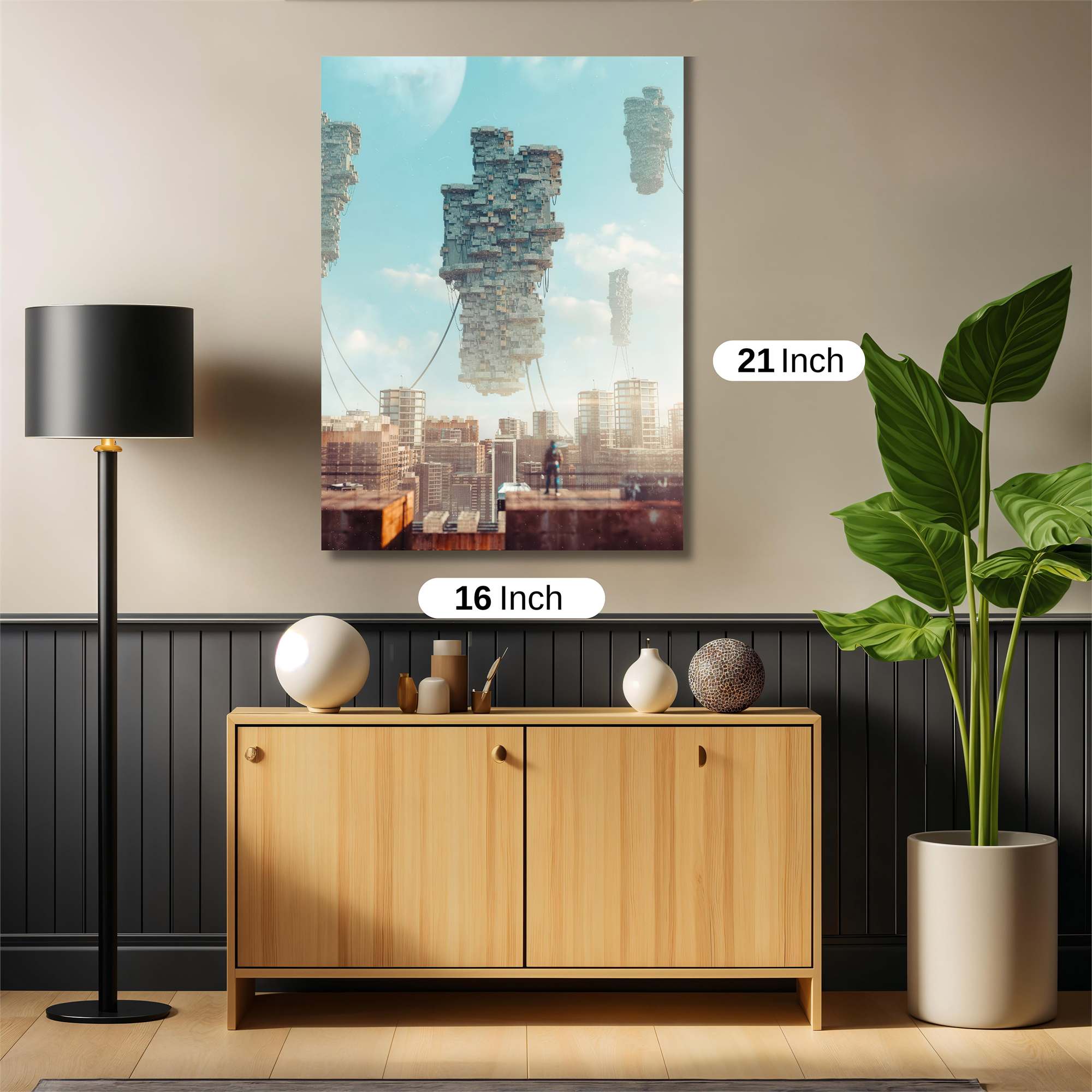 Floating Metropolis Safe Wall Magnetic / M