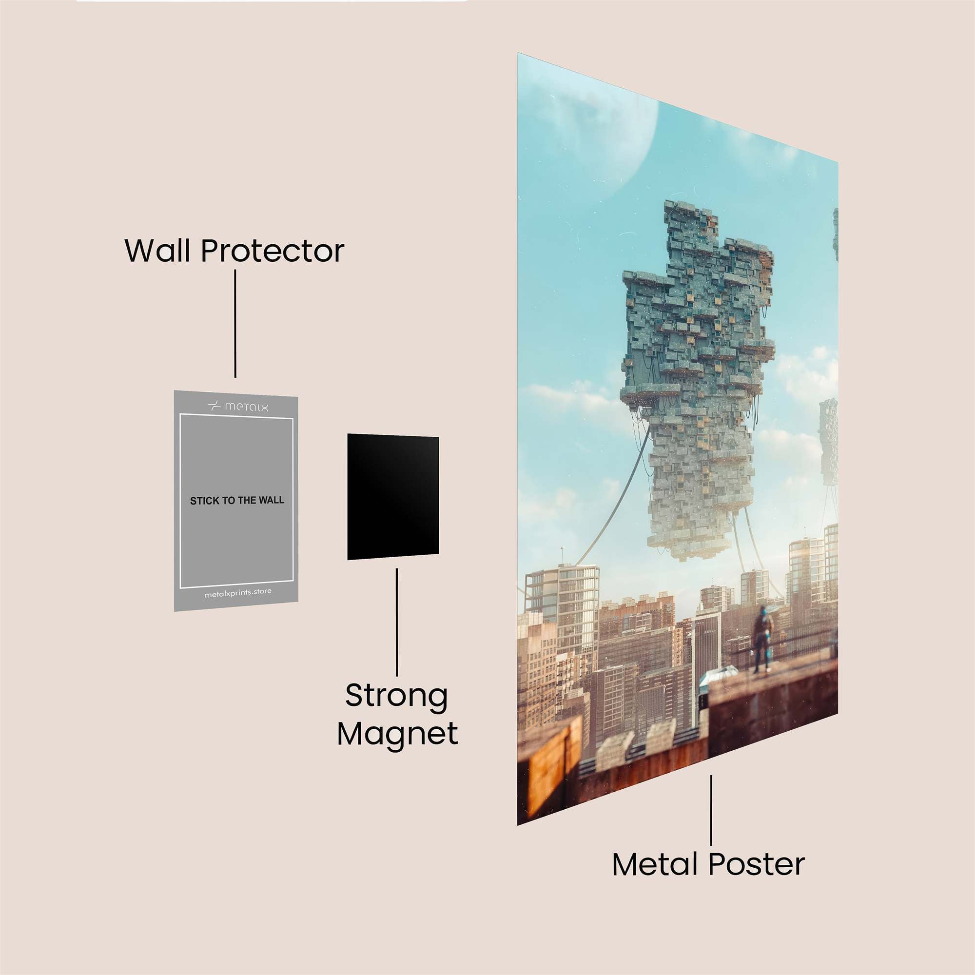Floating Metropolis Safe Wall Magnetic / M