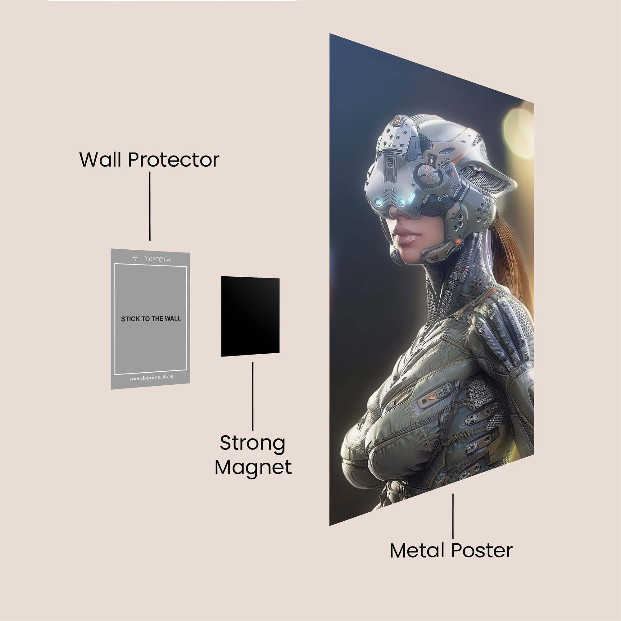 Cyborg Mystique Safe Wall Magnetic / M