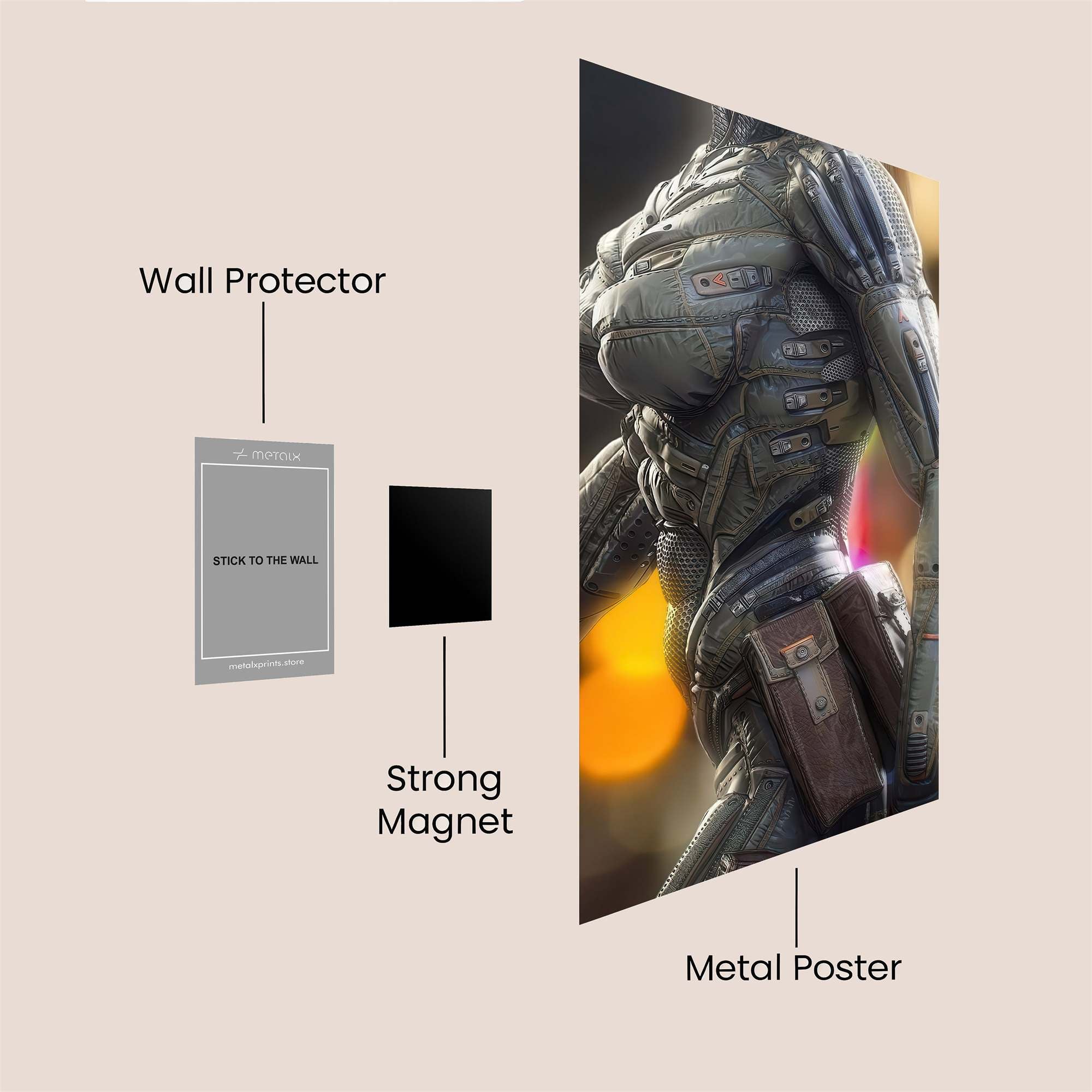 Cybernetic Elegance Safe Wall Magnetic / M