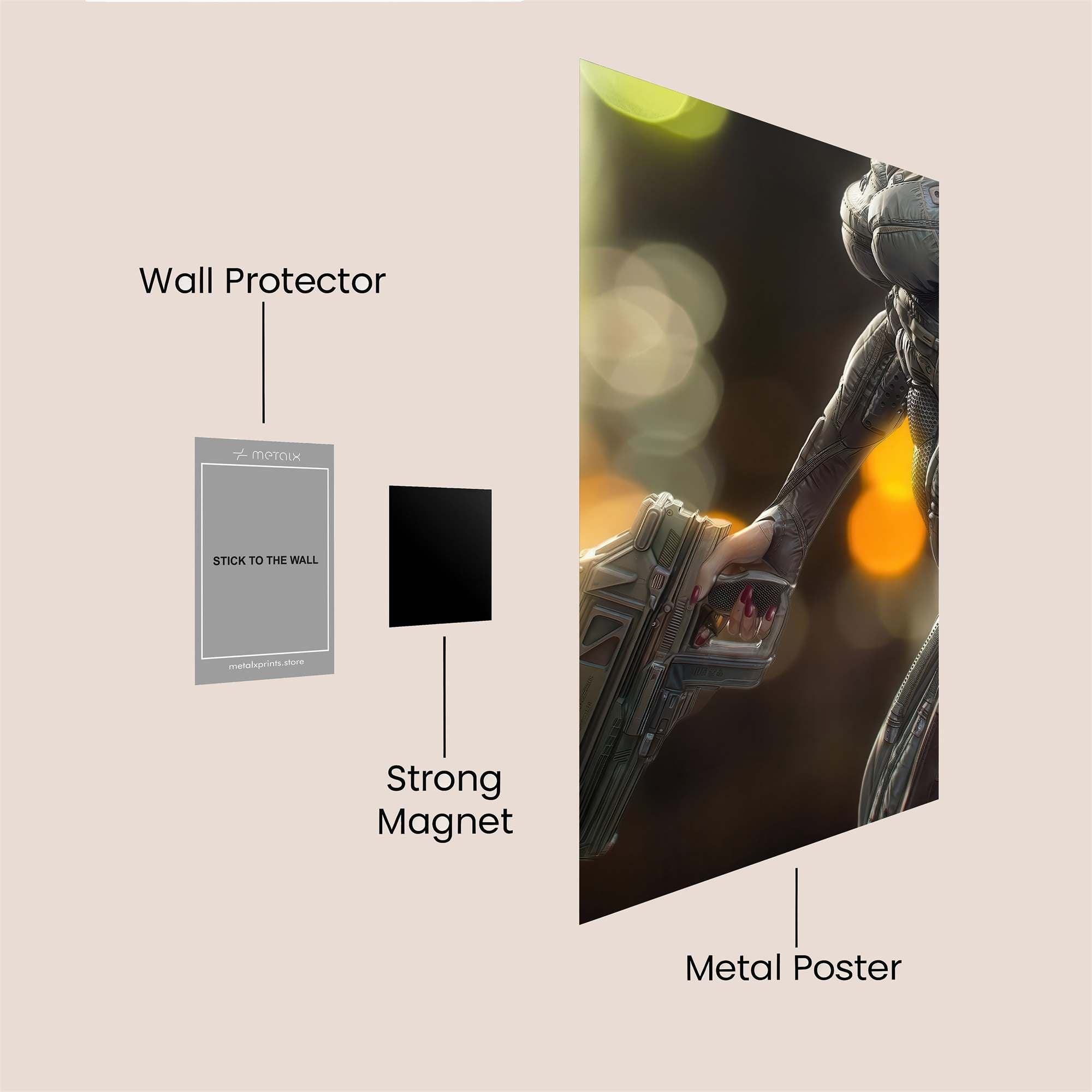 Futuristic Guardian Safe Wall Magnetic / M