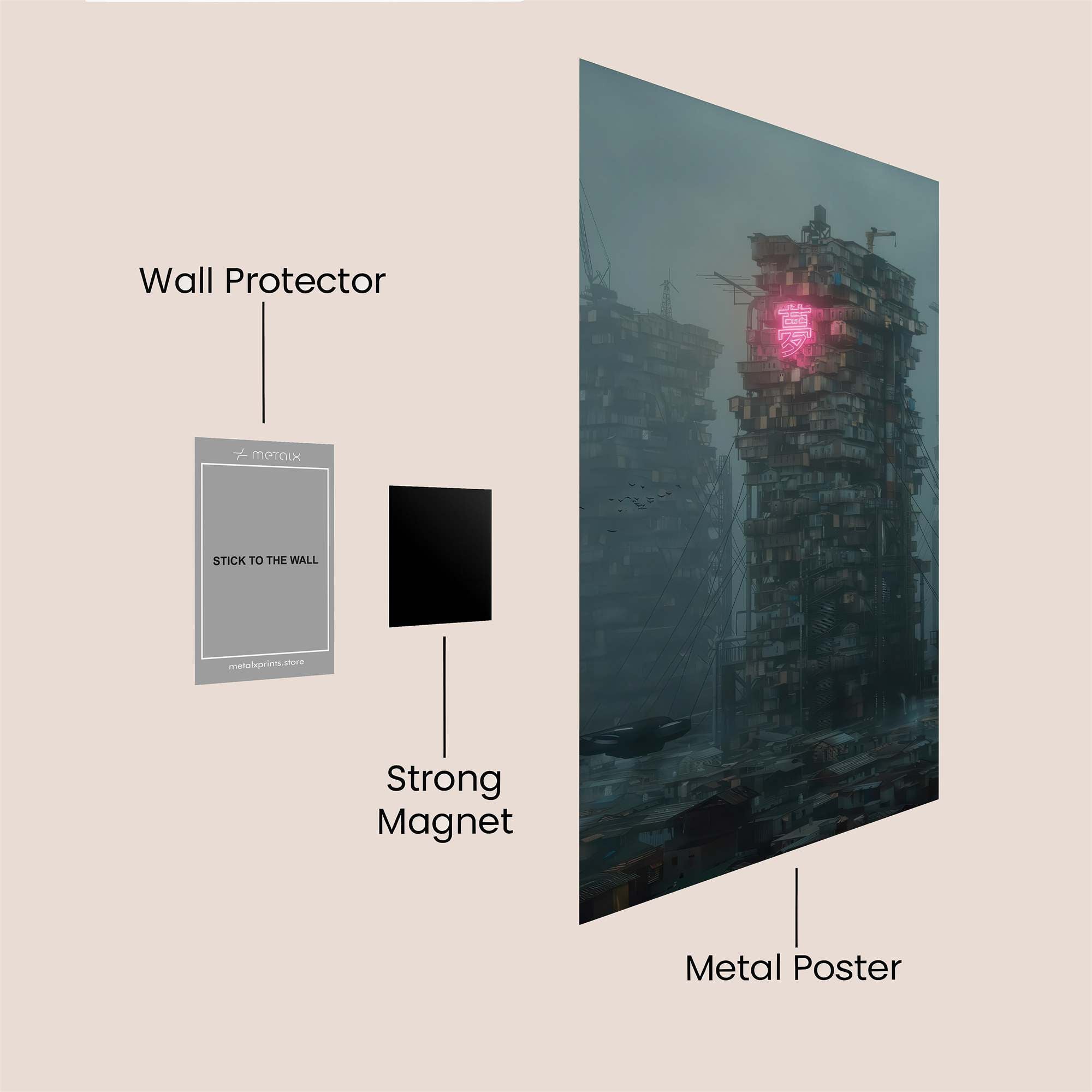 Dystopian Glow Safe Wall Magnetic / M