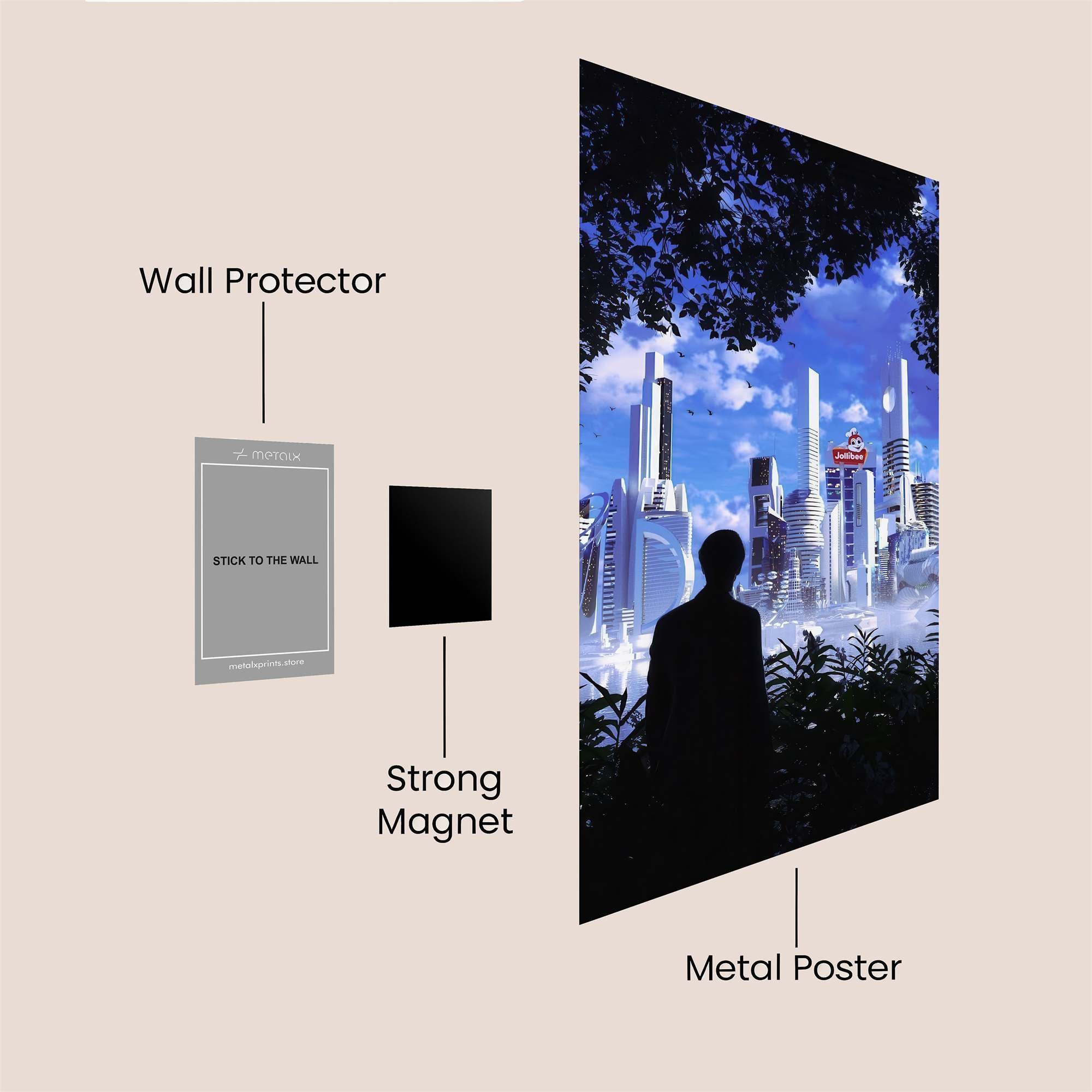 Futuristic Enclave Safe Wall Magnetic / M