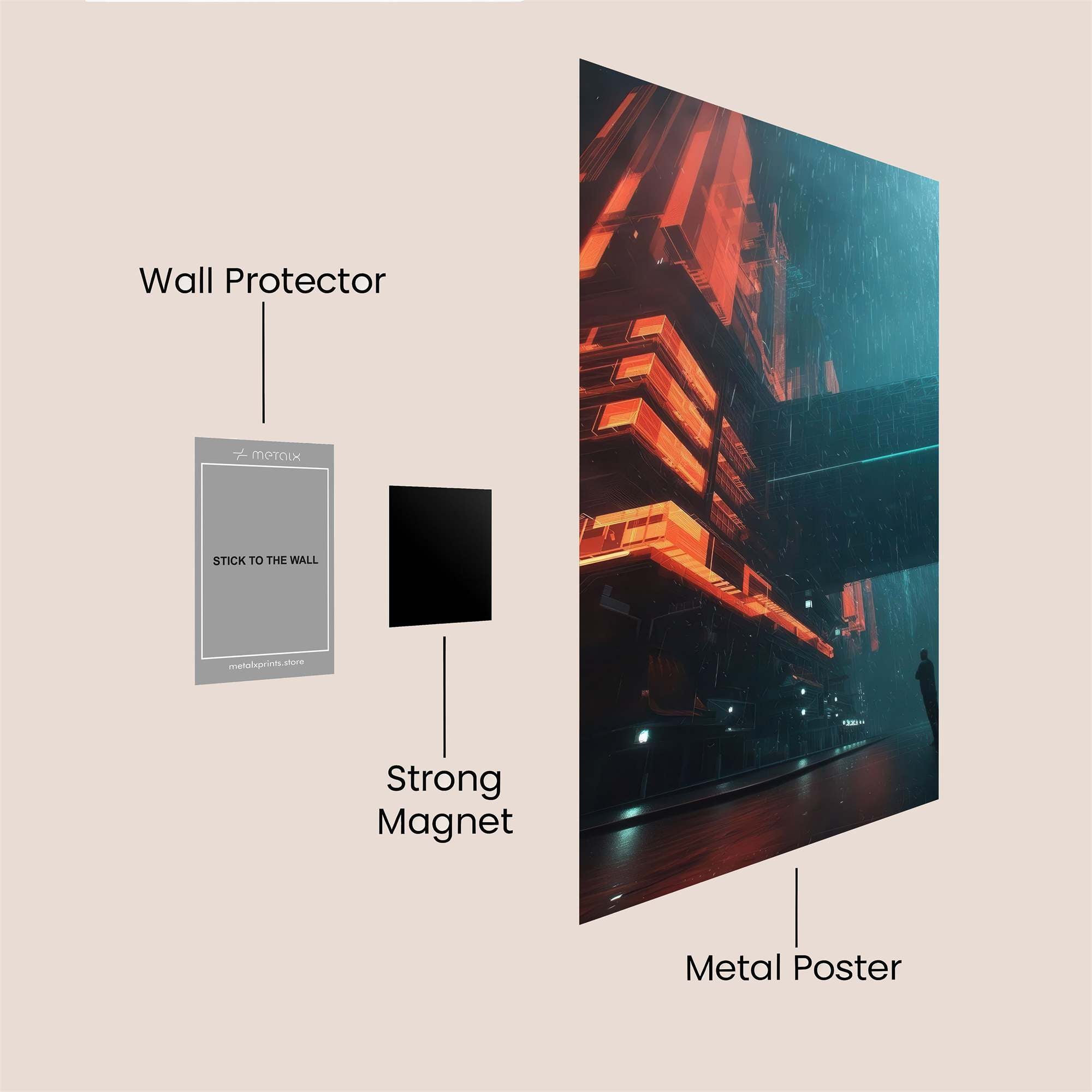 Neon Solitude Safe Wall Magnetic / M