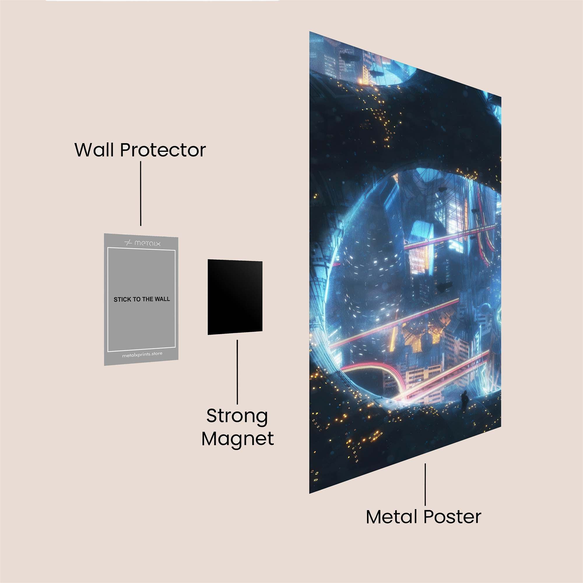Futuristic Dreamscape Safe Wall Magnetic / M