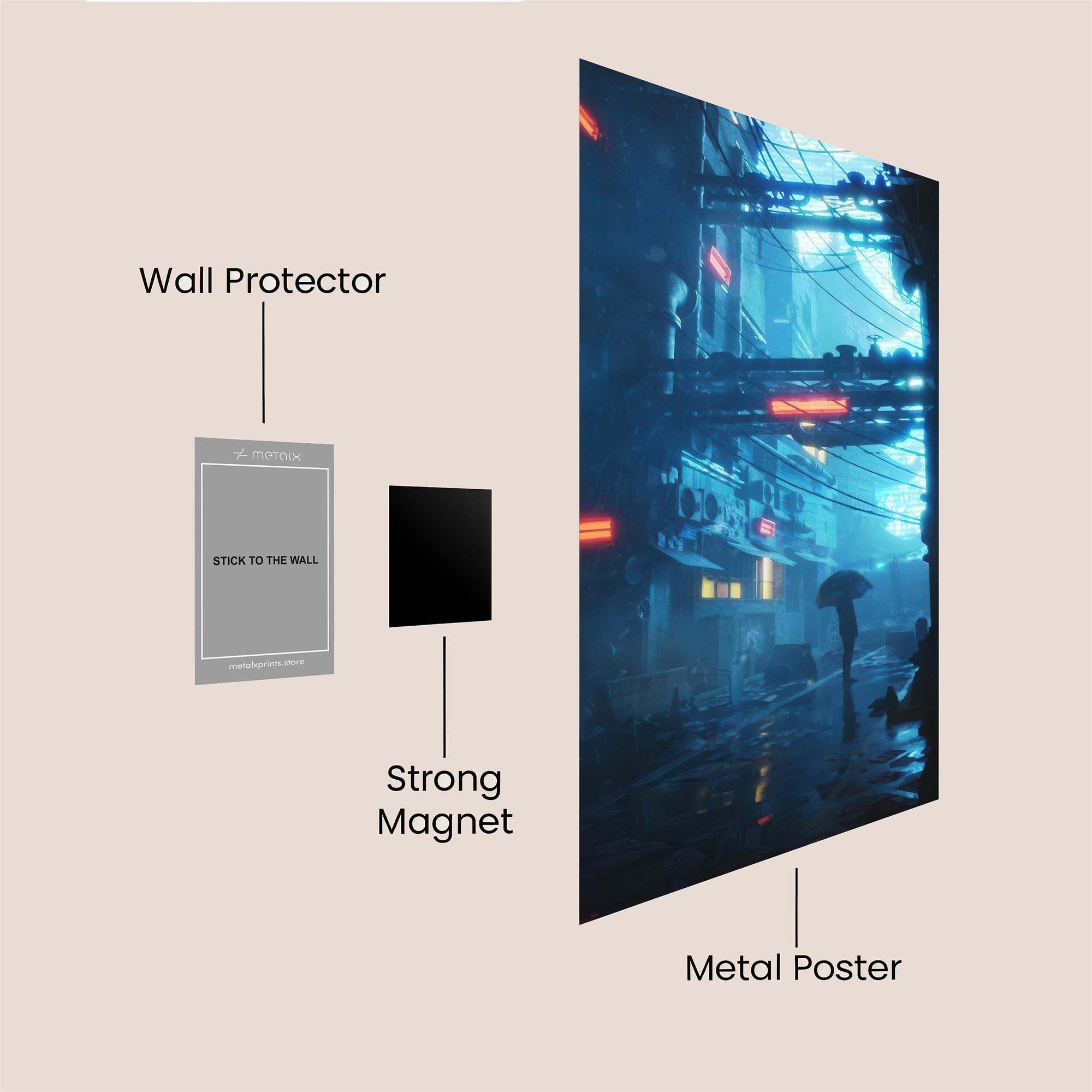 Neon Solitude Safe Wall Magnetic / M