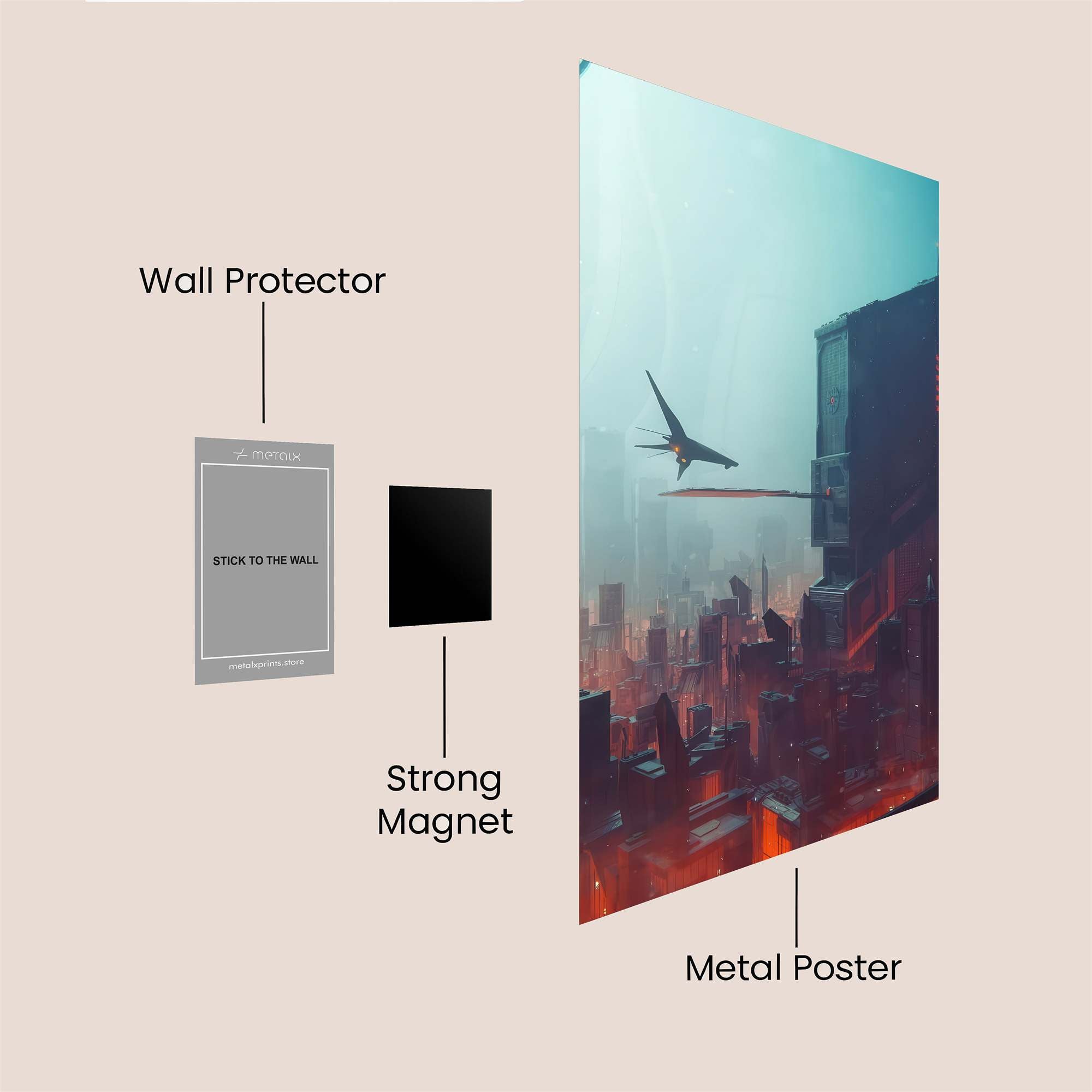 Futuristic Vibration Safe Wall Magnetic / M