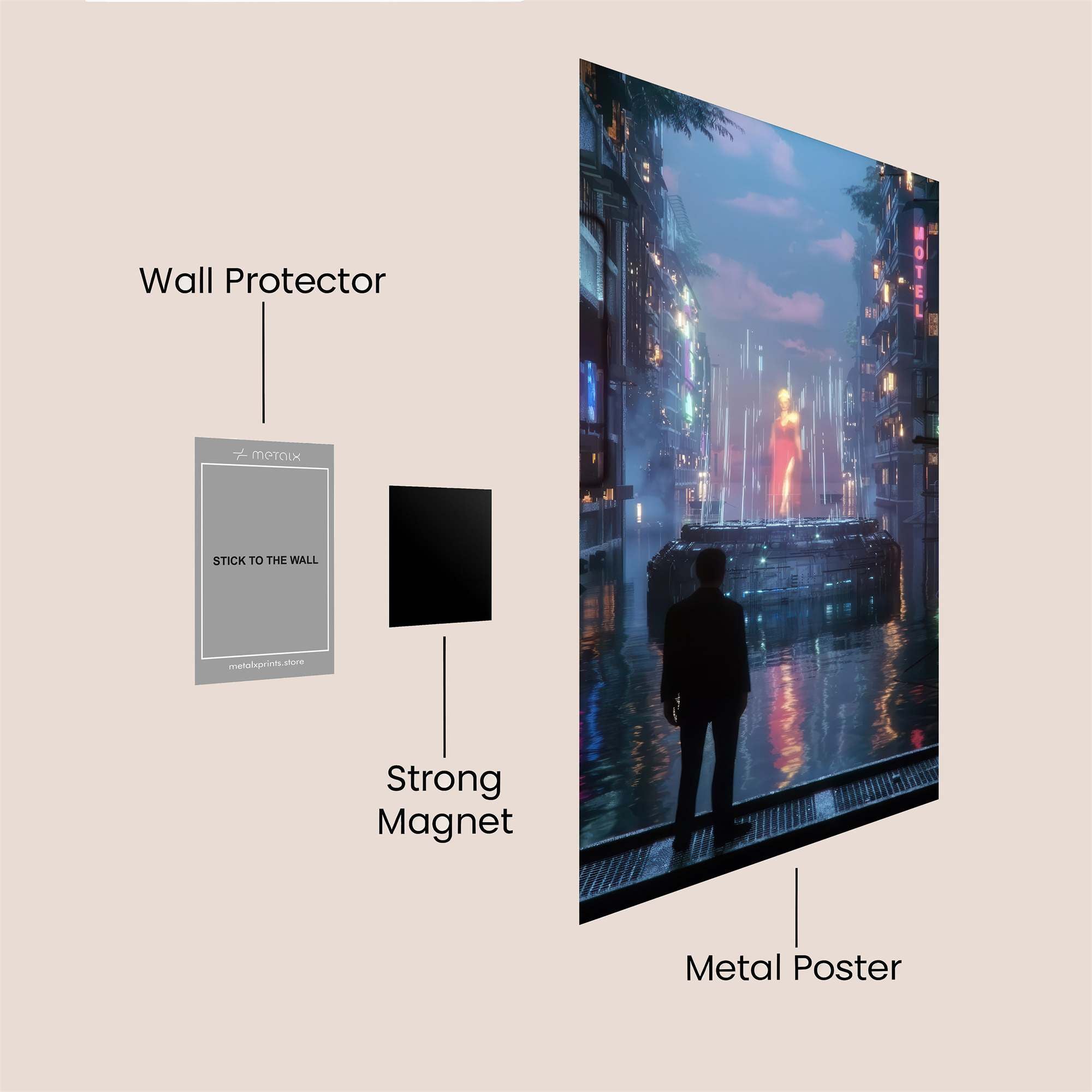 Neon Serenity Safe Wall Magnetic / M
