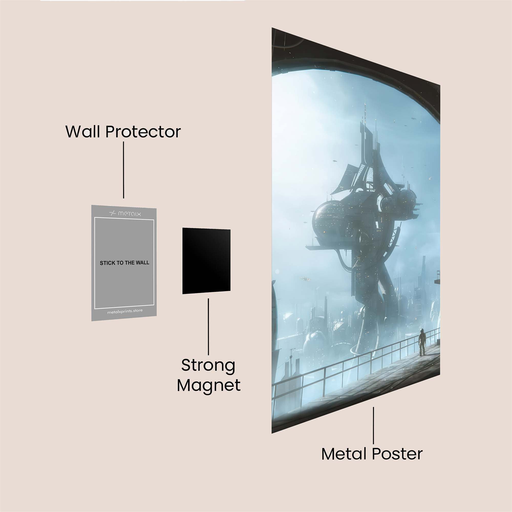 Futuristic Solitude Safe Wall Magnetic / M