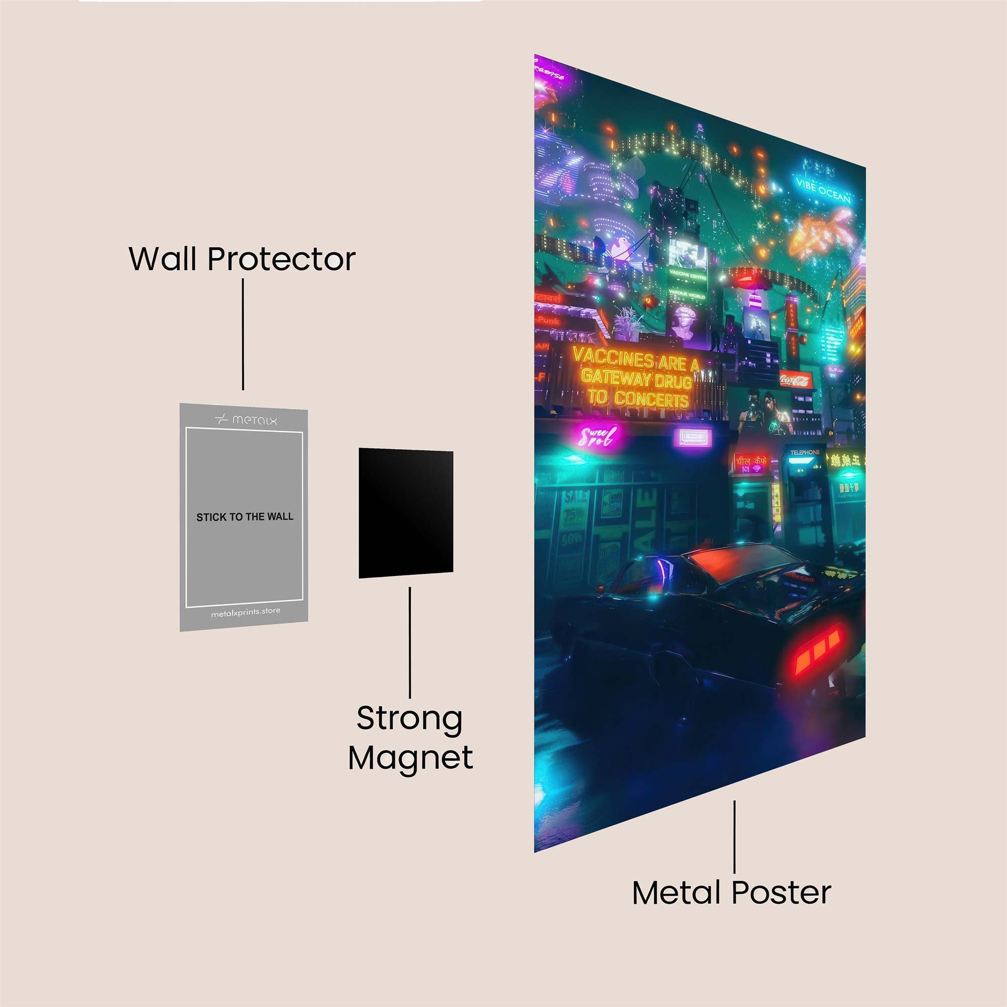 Neon Dreams Safe Wall Magnetic / M