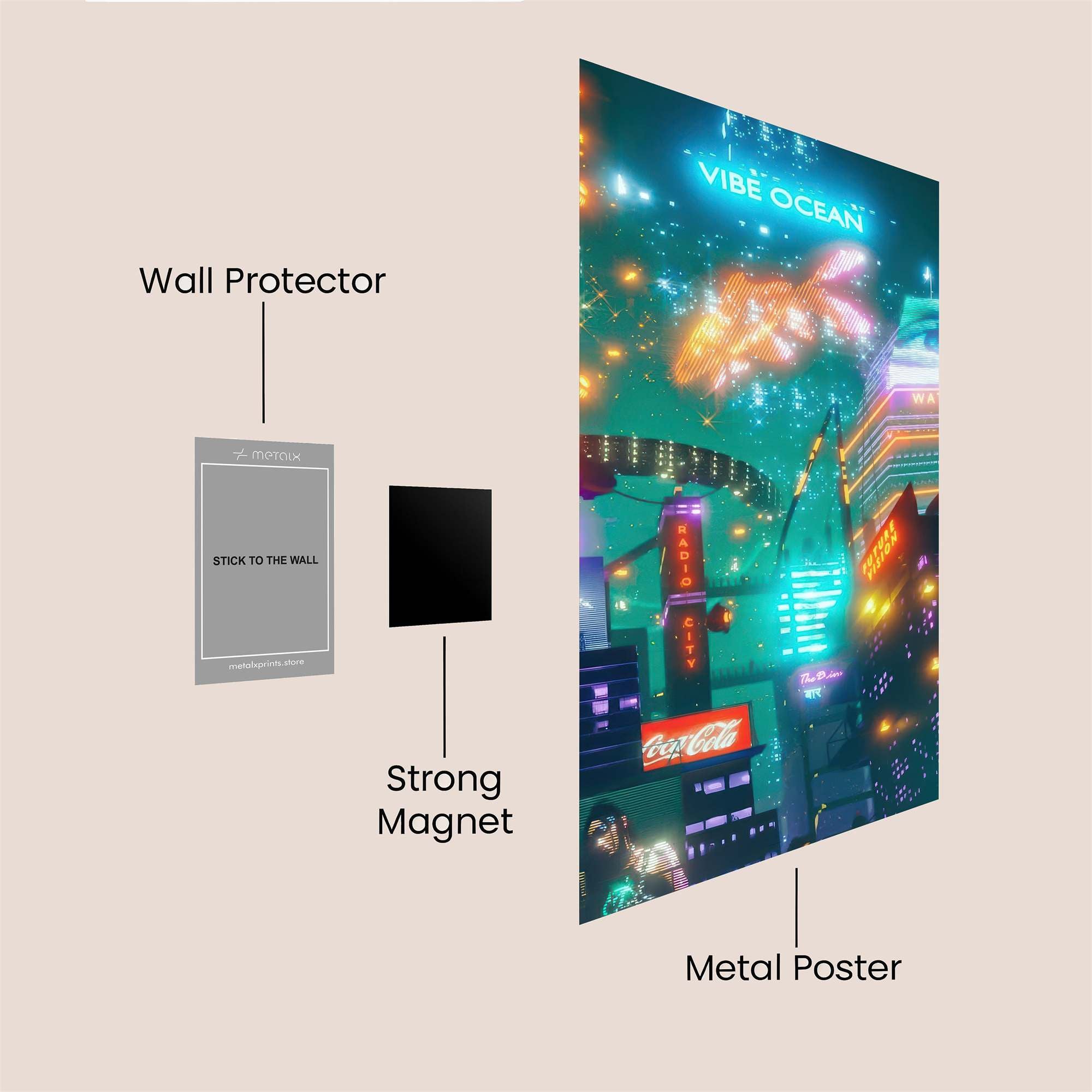 Vibe Illumination Safe Wall Magnetic / M