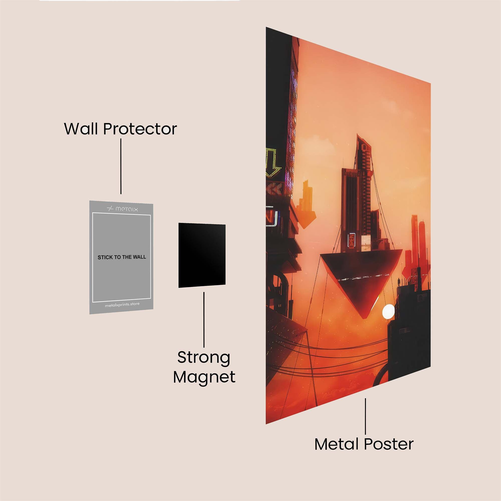 Futuristic Descent Safe Wall Magnetic / M