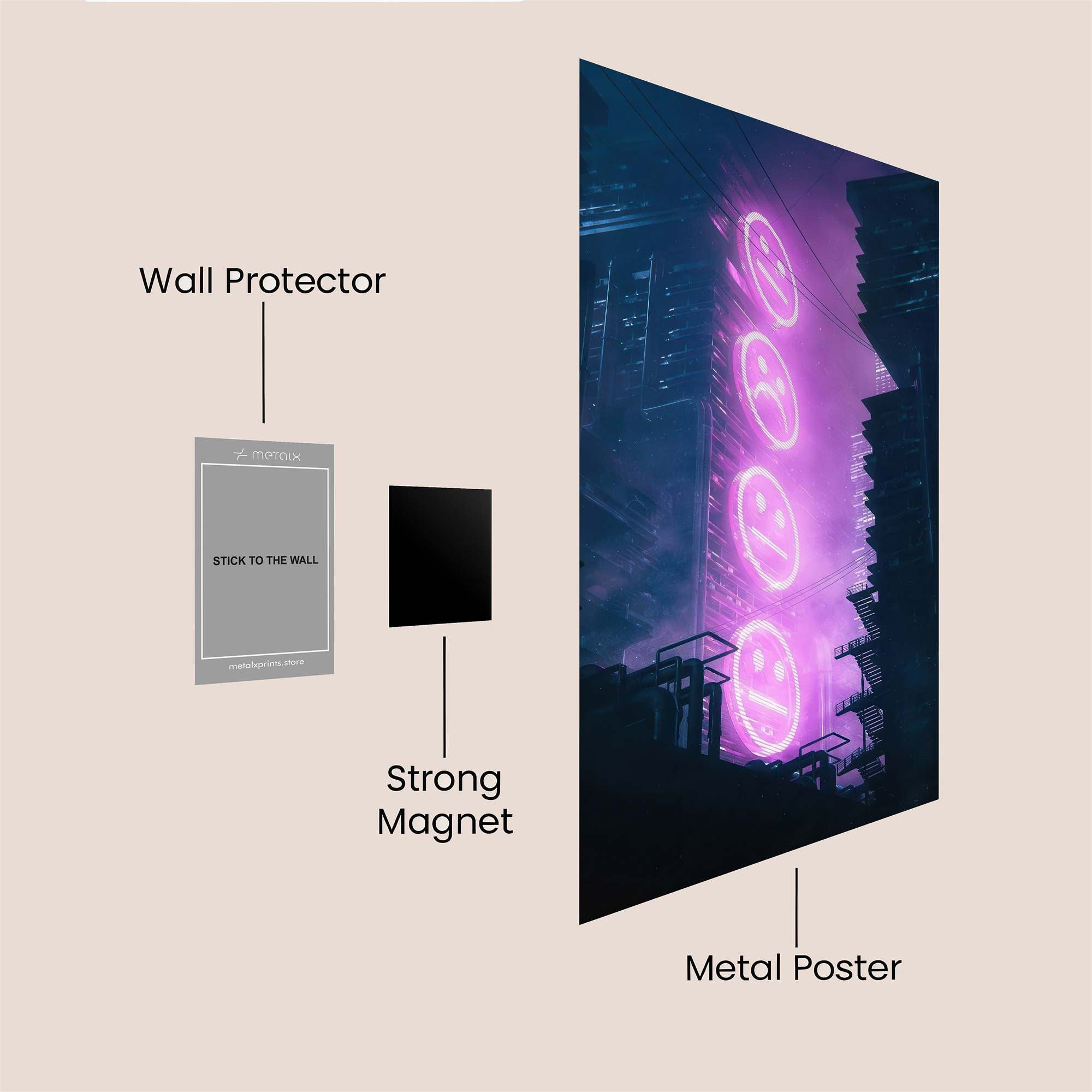 Neon Serenity Safe Wall Magnetic / M