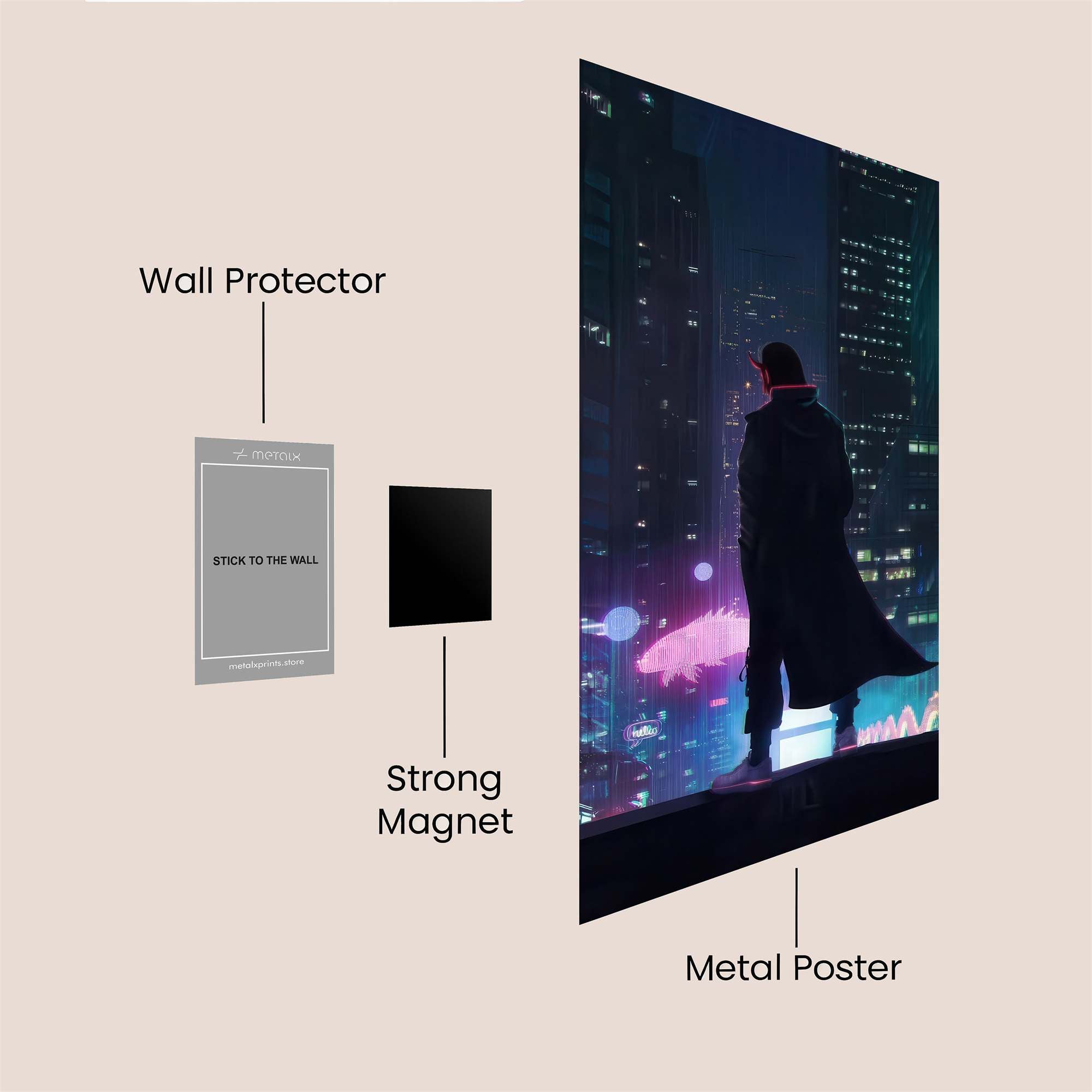 Neon Solitude Safe Wall Magnetic / M