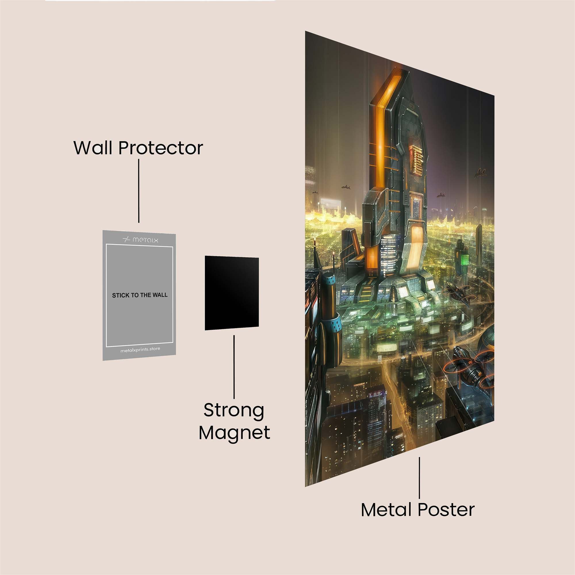 Futuristic Dawn Safe Wall Magnetic / M