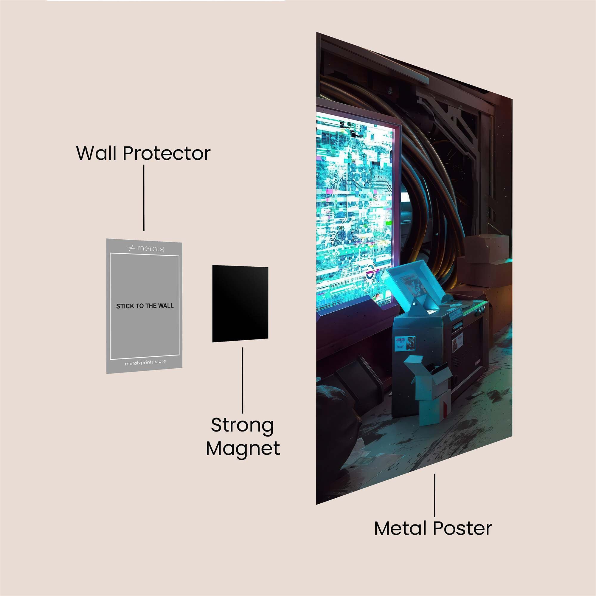 Cybernetic Echoes Safe Wall Magnetic / M