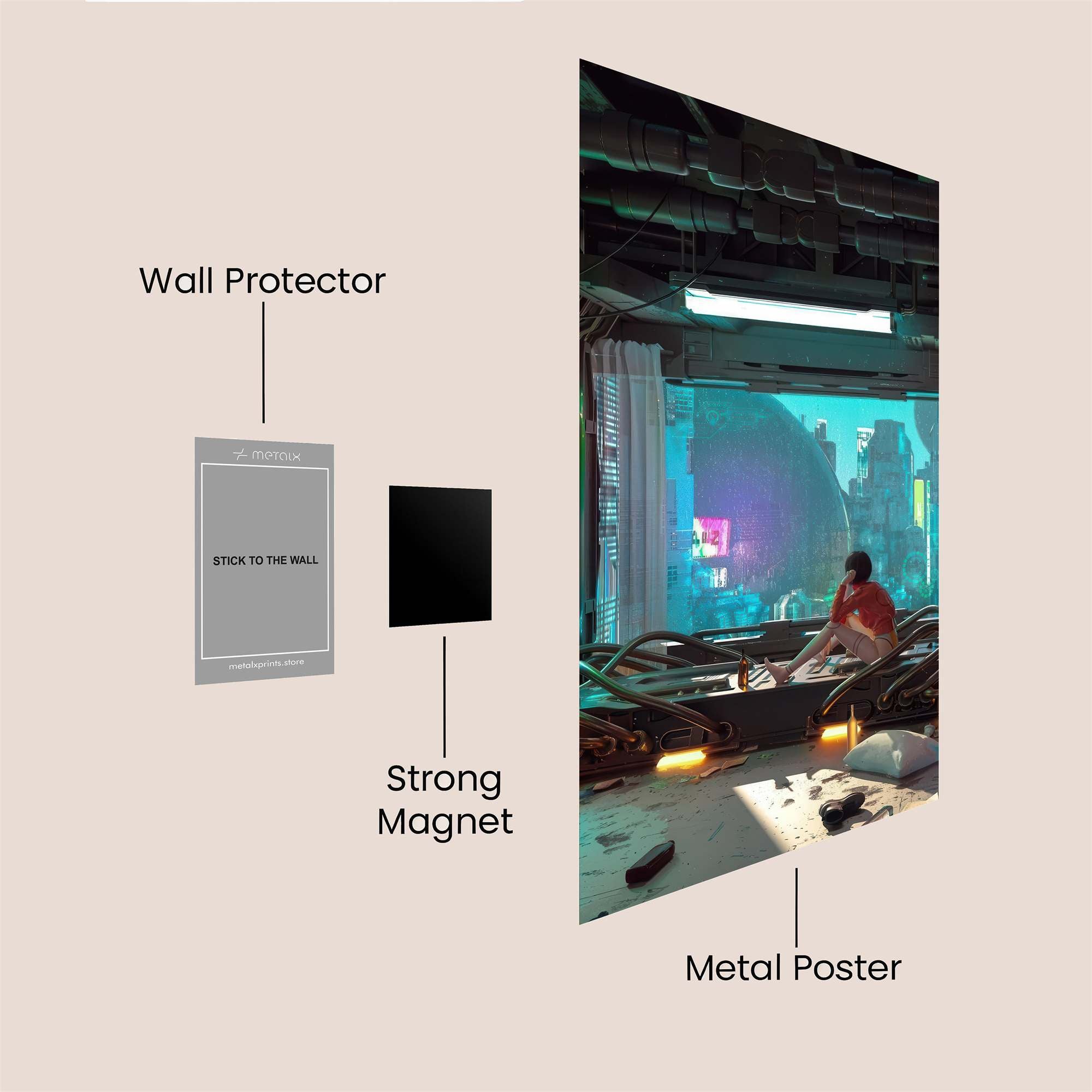Futuristic Solitude Safe Wall Magnetic / M