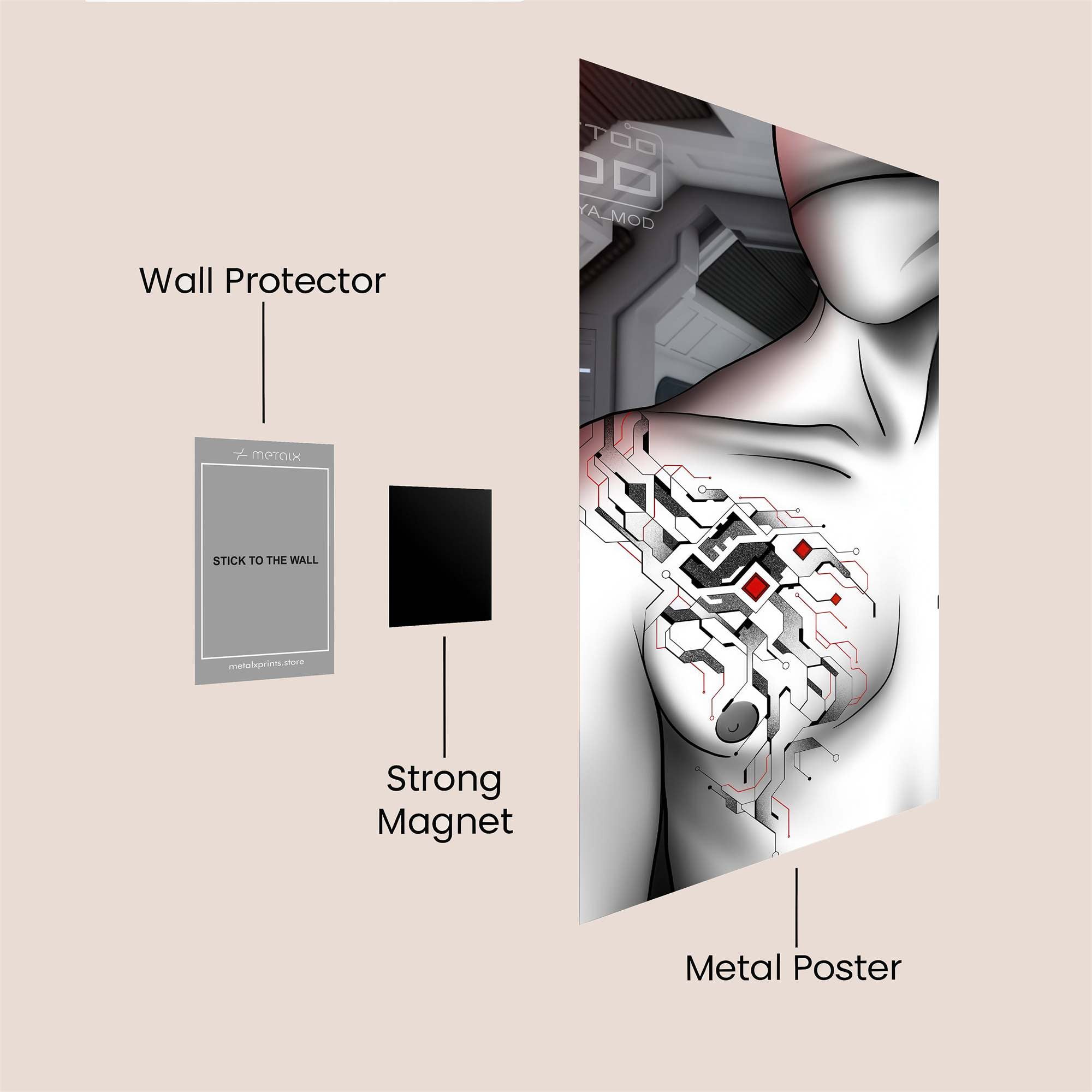 Cyborg Elegance Safe Wall Magnetic / M