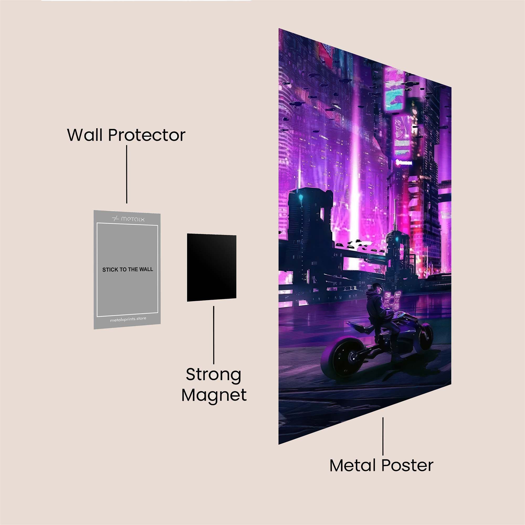 Neon Dreamscape Safe Wall Magnetic / M