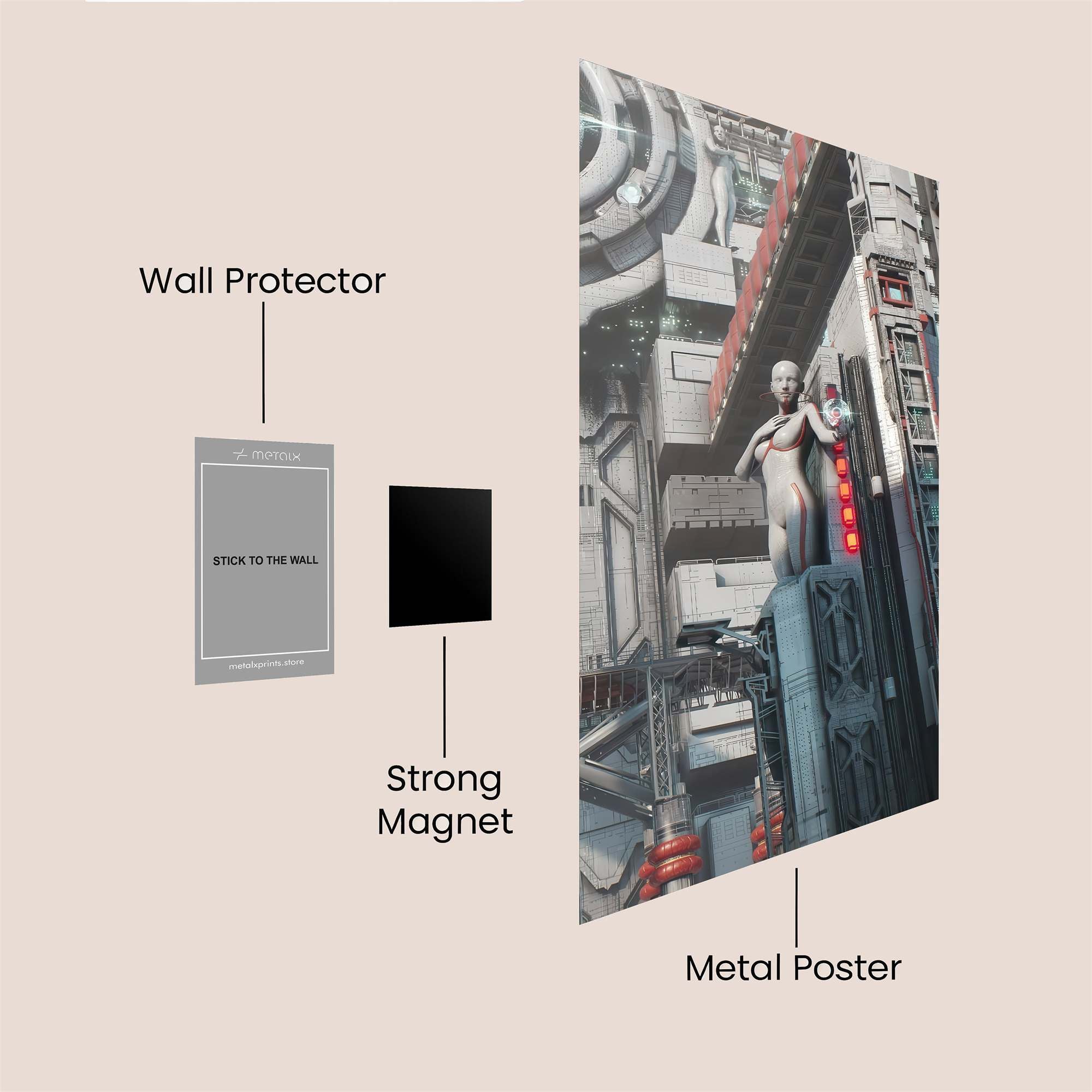 Futuristic Serenity Safe Wall Magnetic / M