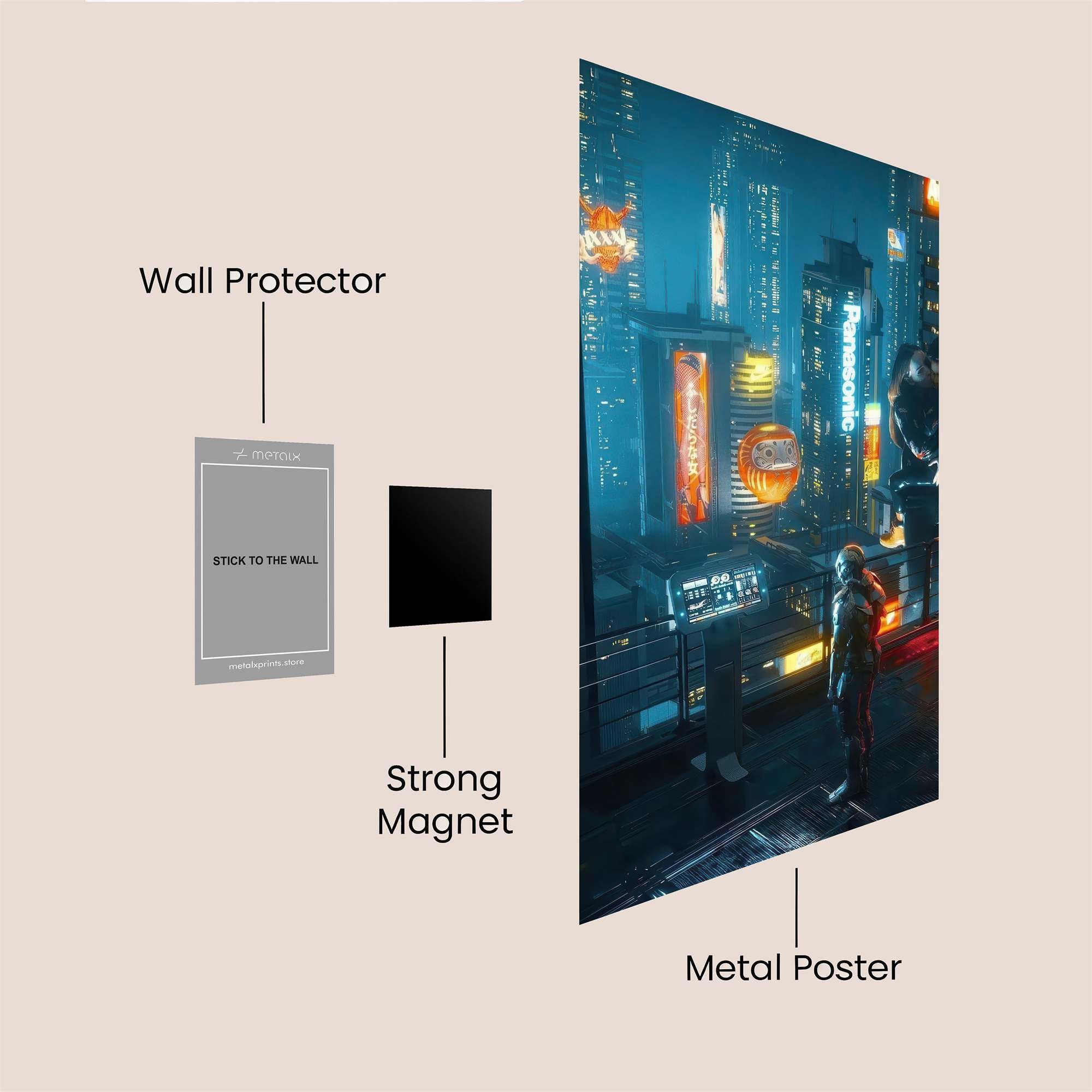 Neon Vigilance Safe Wall Magnetic / M