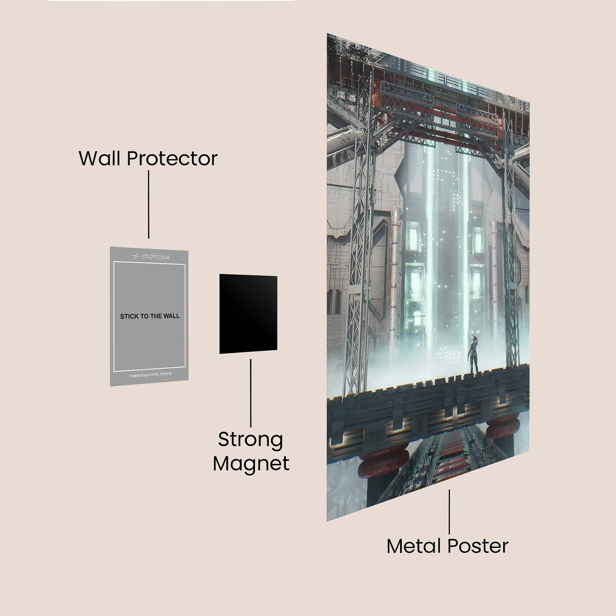 Futuristic Solitude Safe Wall Magnetic / M