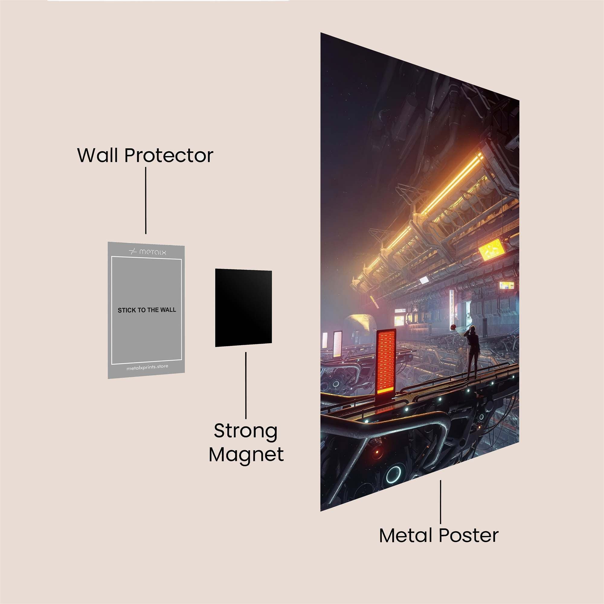Futuristic Solitude Safe Wall Magnetic / M