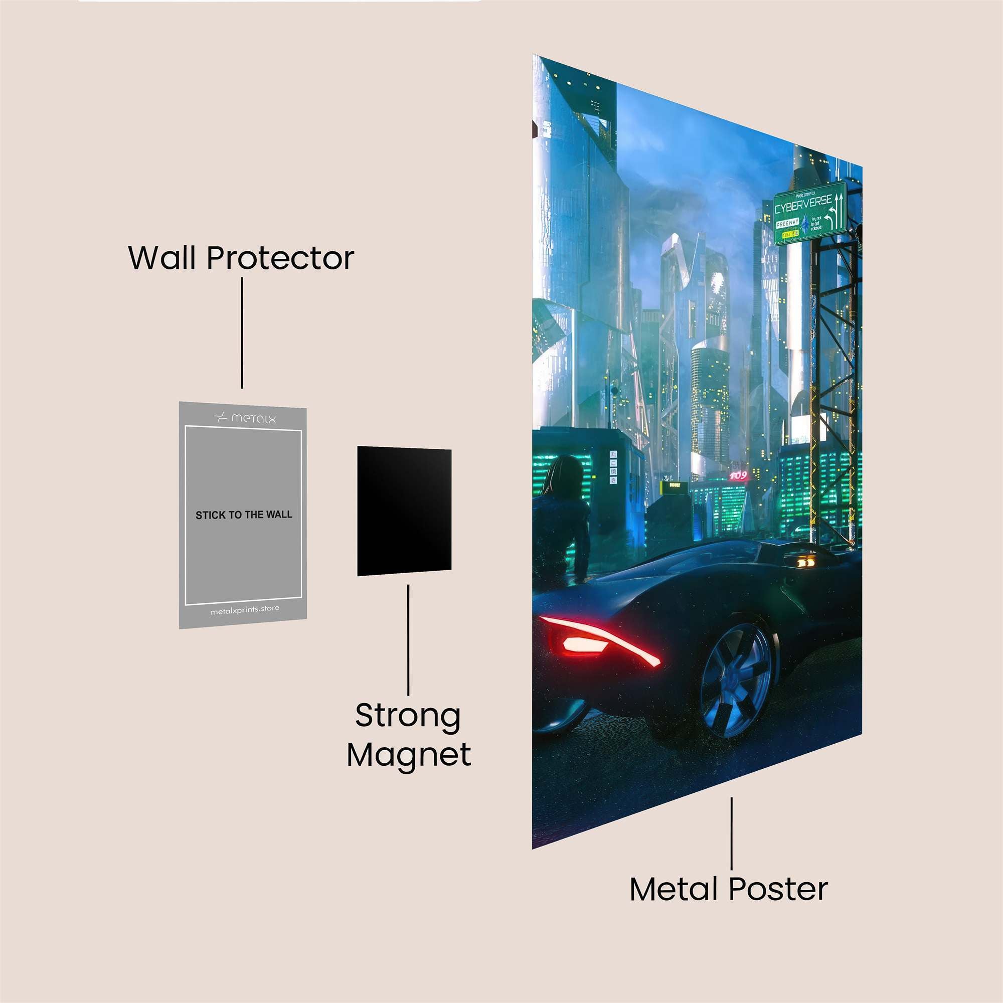 Futuristic Odyssey Safe Wall Magnetic / M