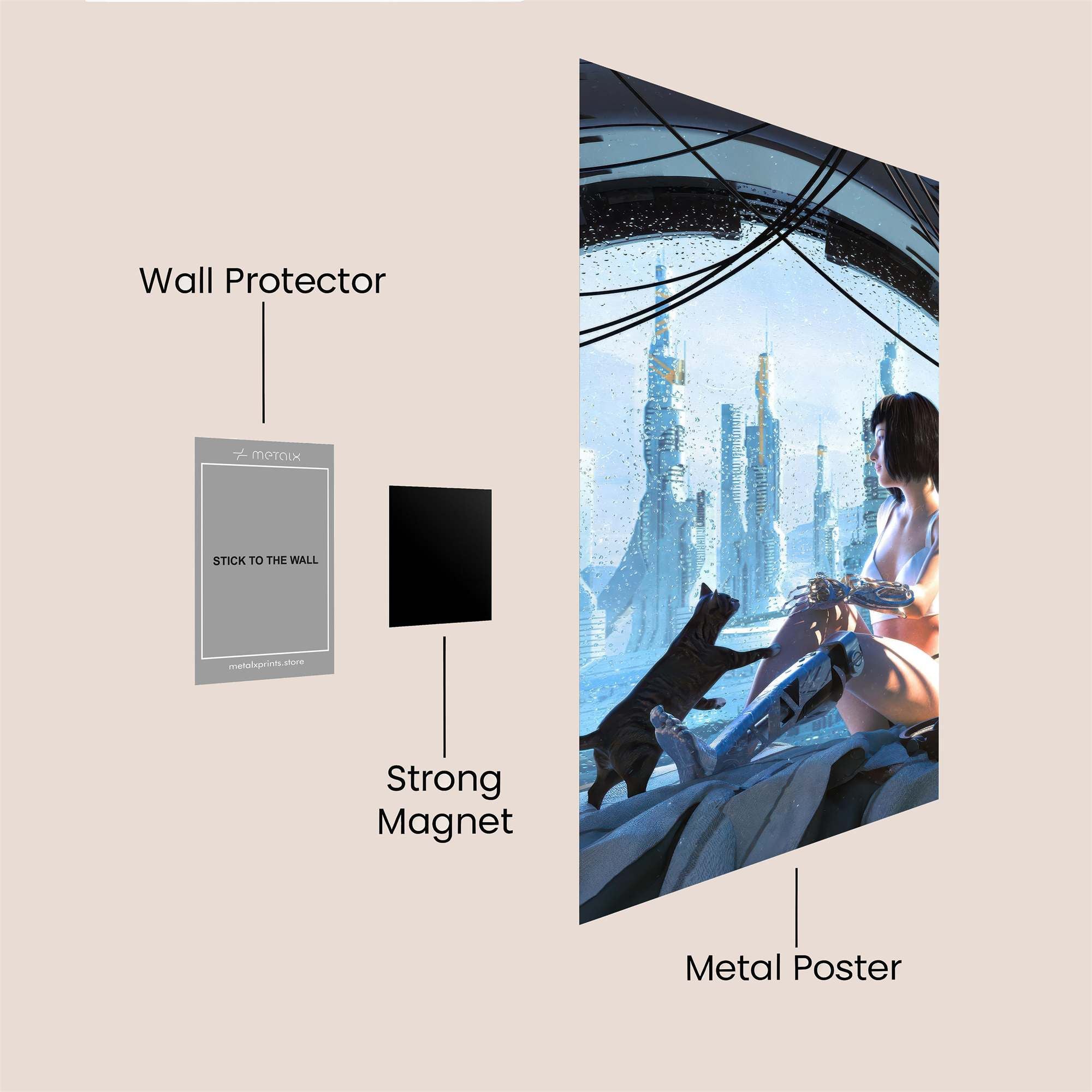 Futuristic Bond Safe Wall Magnetic / M
