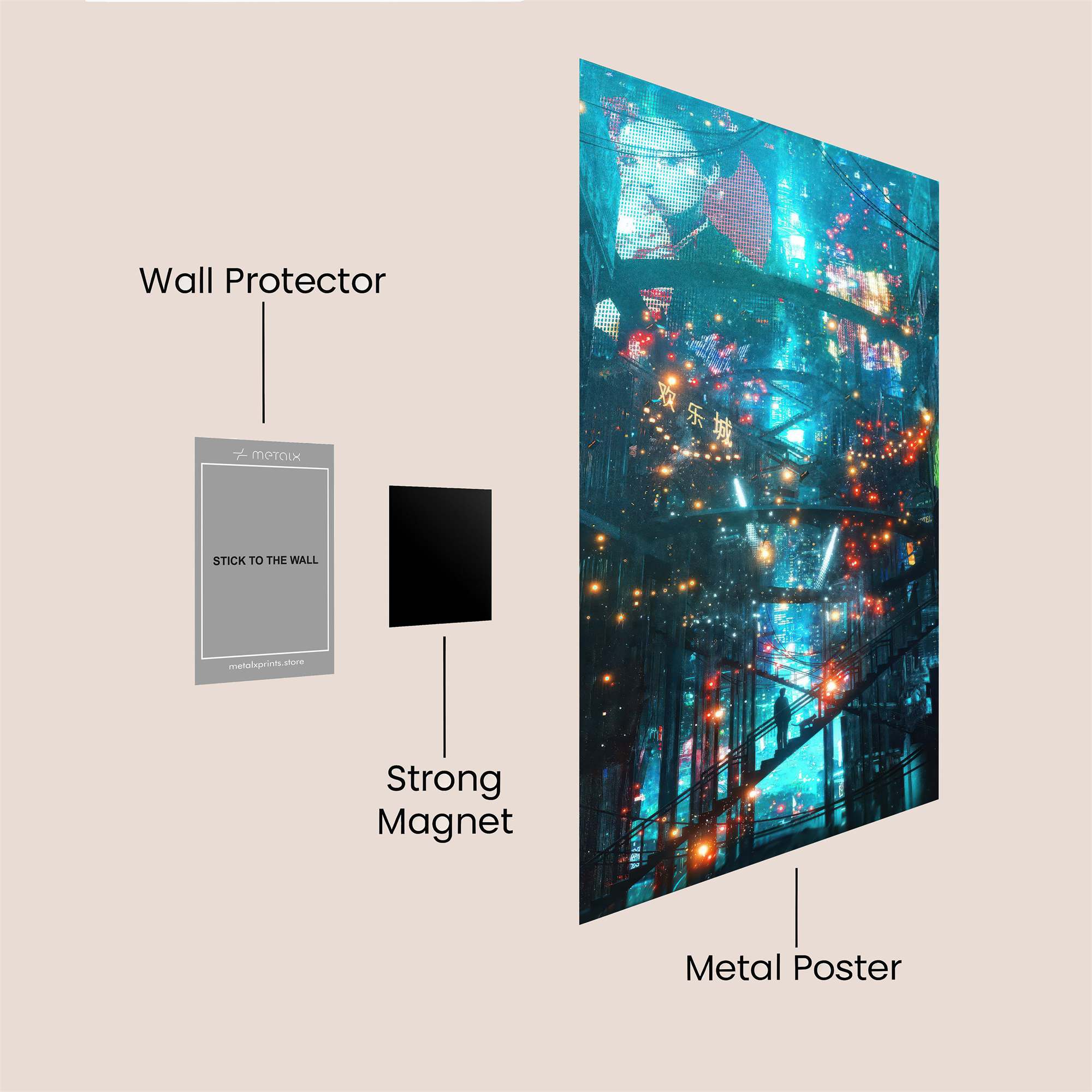 Neon Dreamscape Safe Wall Magnetic / M