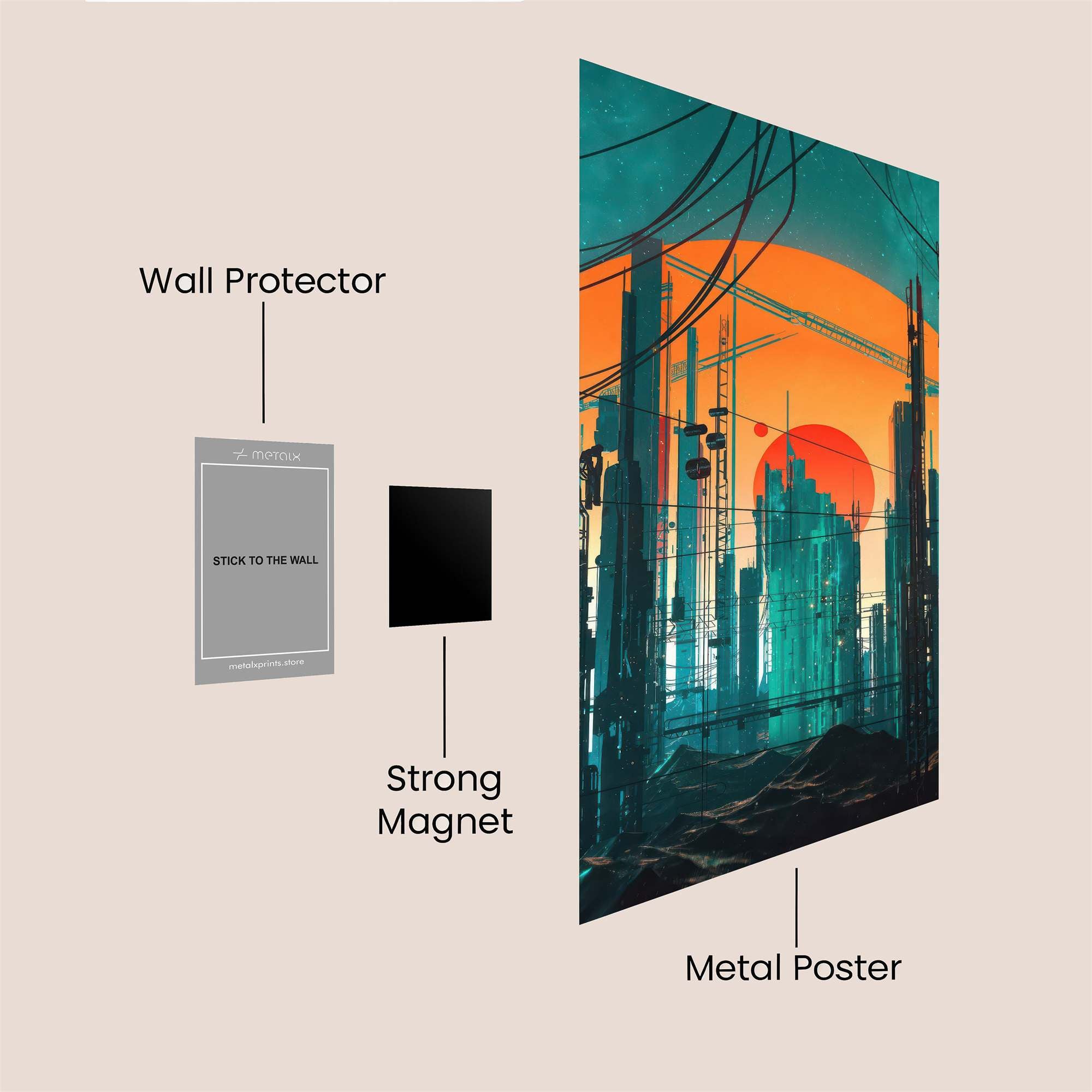 Futuristic Horizon Safe Wall Magnetic / M
