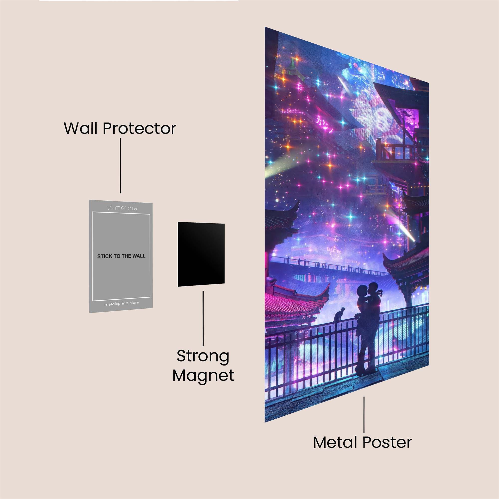 Neon Dreamscape Safe Wall Magnetic / M