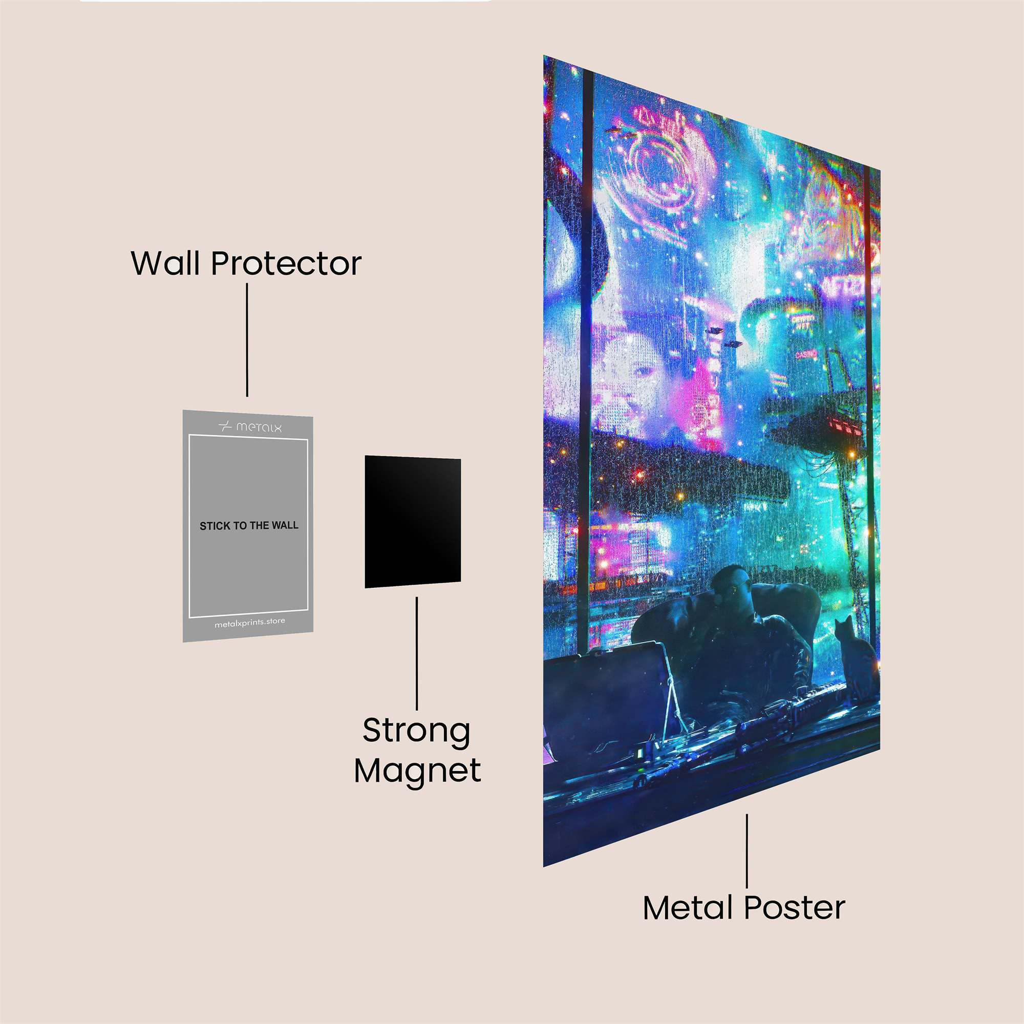 Cyber Rain Safe Wall Magnetic / M
