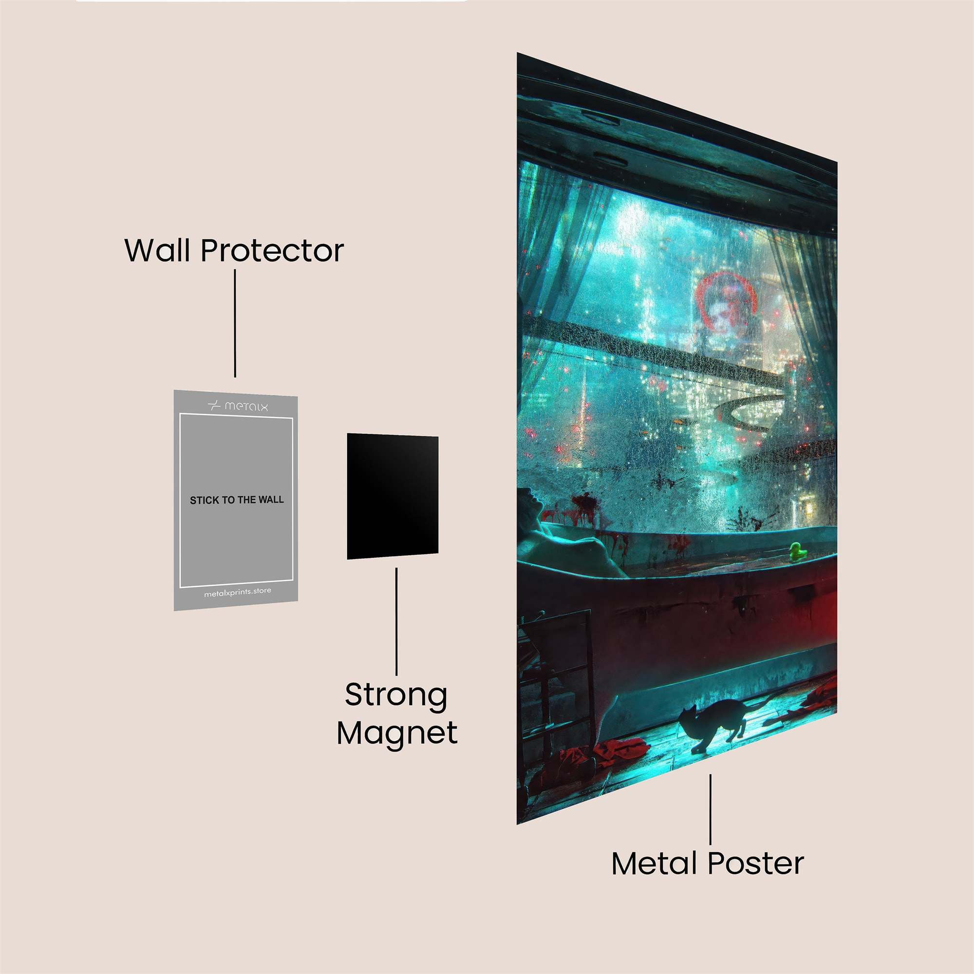 Neon Serenity Safe Wall Magnetic / M