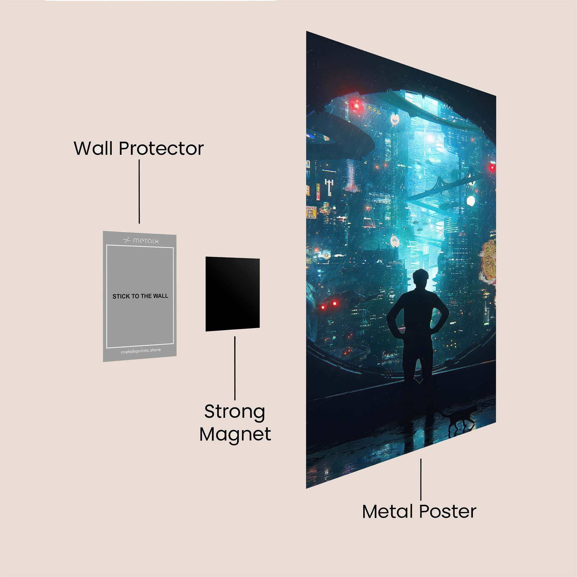 Cyberpunk Reflection Safe Wall Magnetic / M