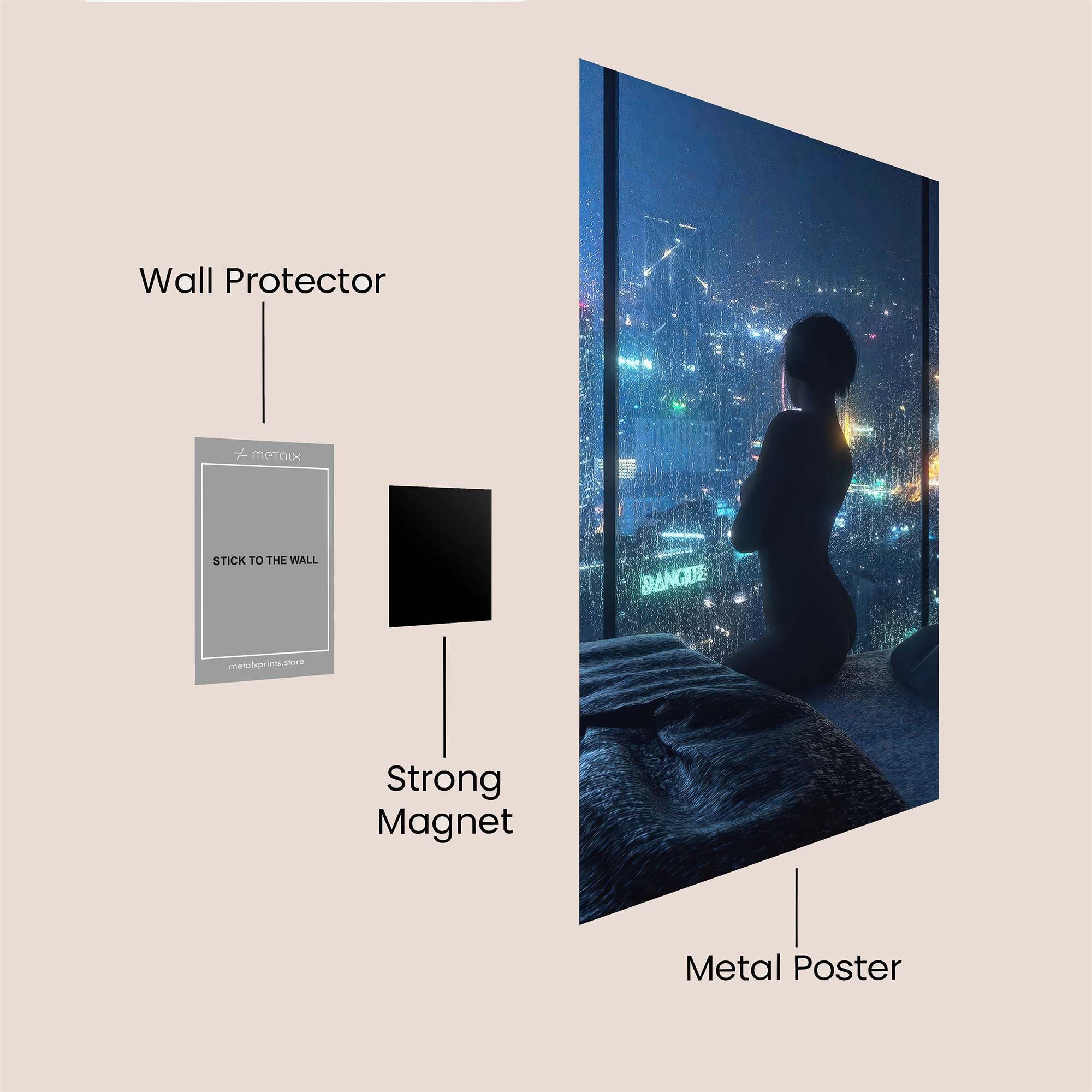 Contemplative Nightscape Safe Wall Magnetic / M