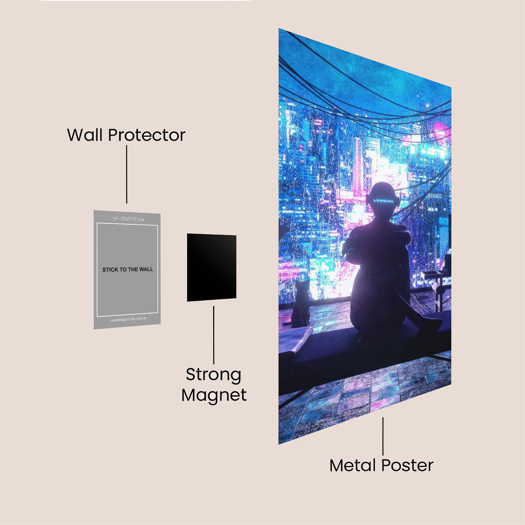 Neon Solitude Safe Wall Magnetic / M