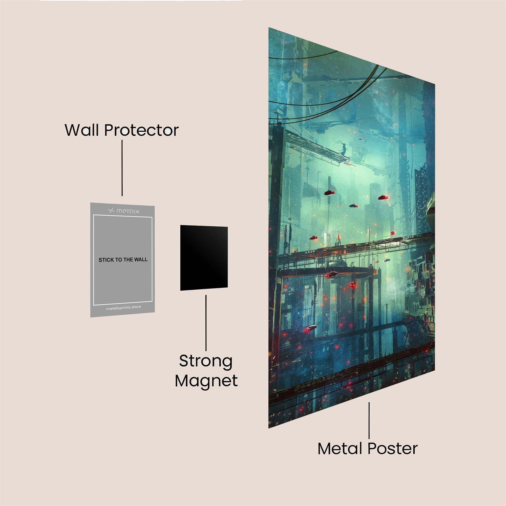 Futuristic Reverie Safe Wall Magnetic / M