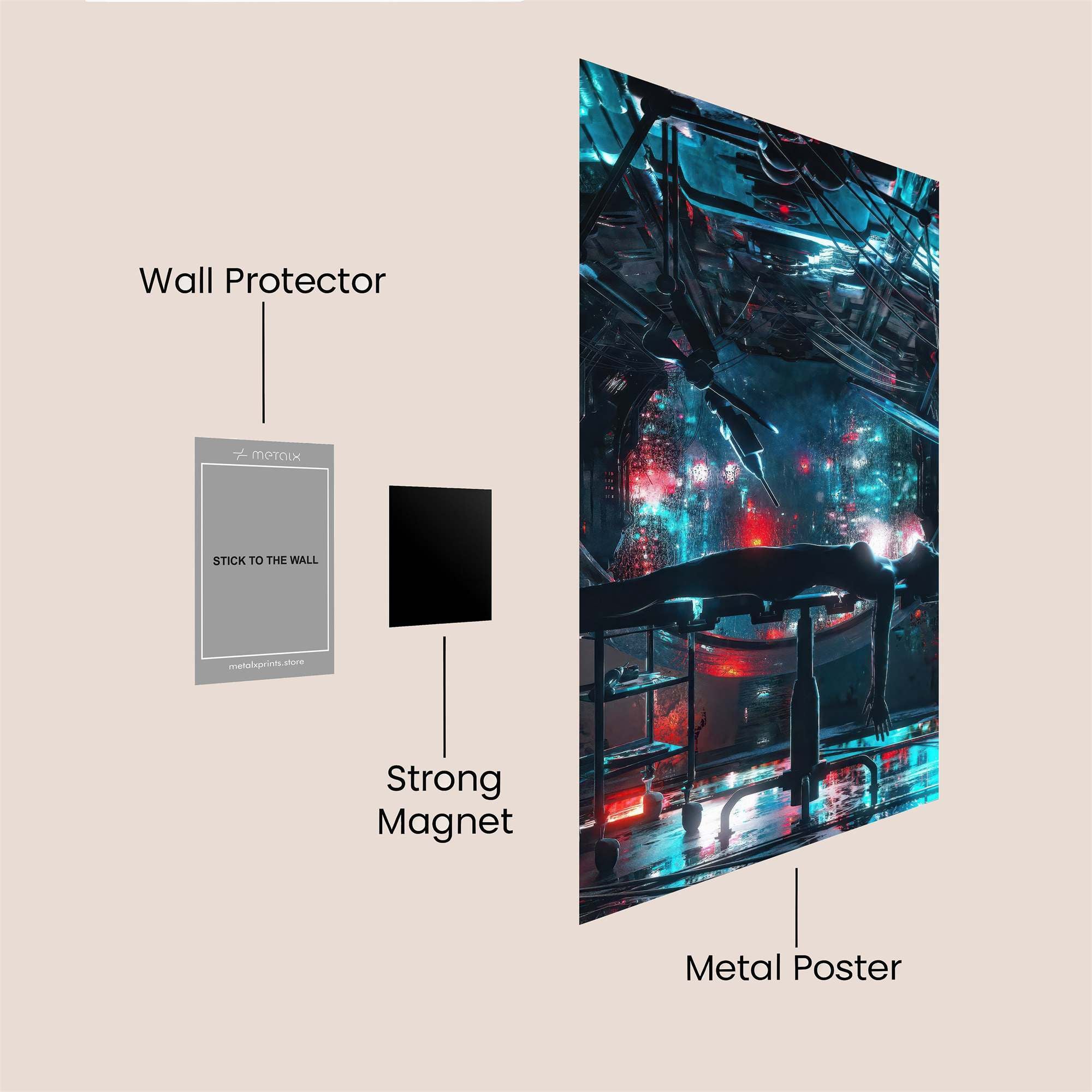 Neon Dreamscape Safe Wall Magnetic / M