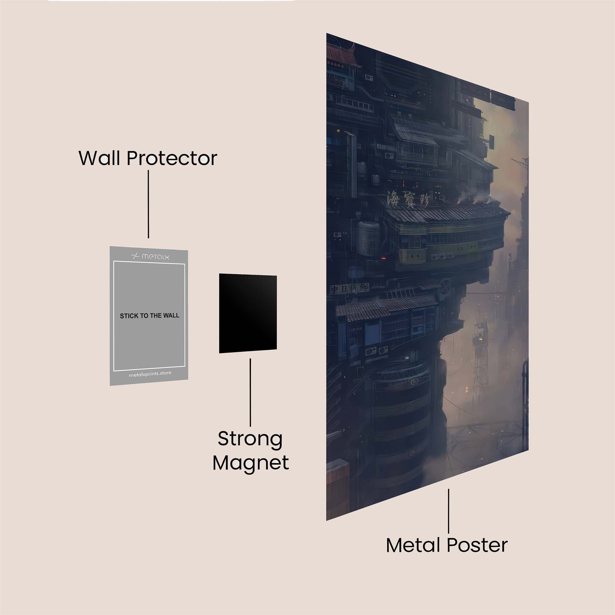 Neo-Noir Verticality Safe Wall Magnetic / M