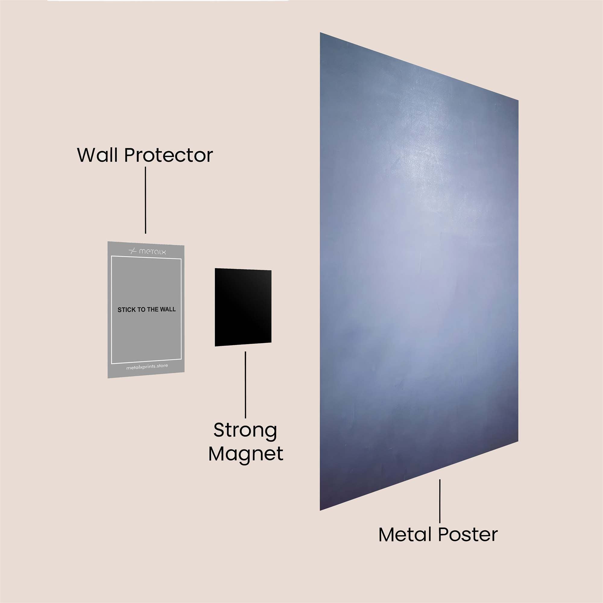 Blue Mistique Safe Wall Magnetic / M