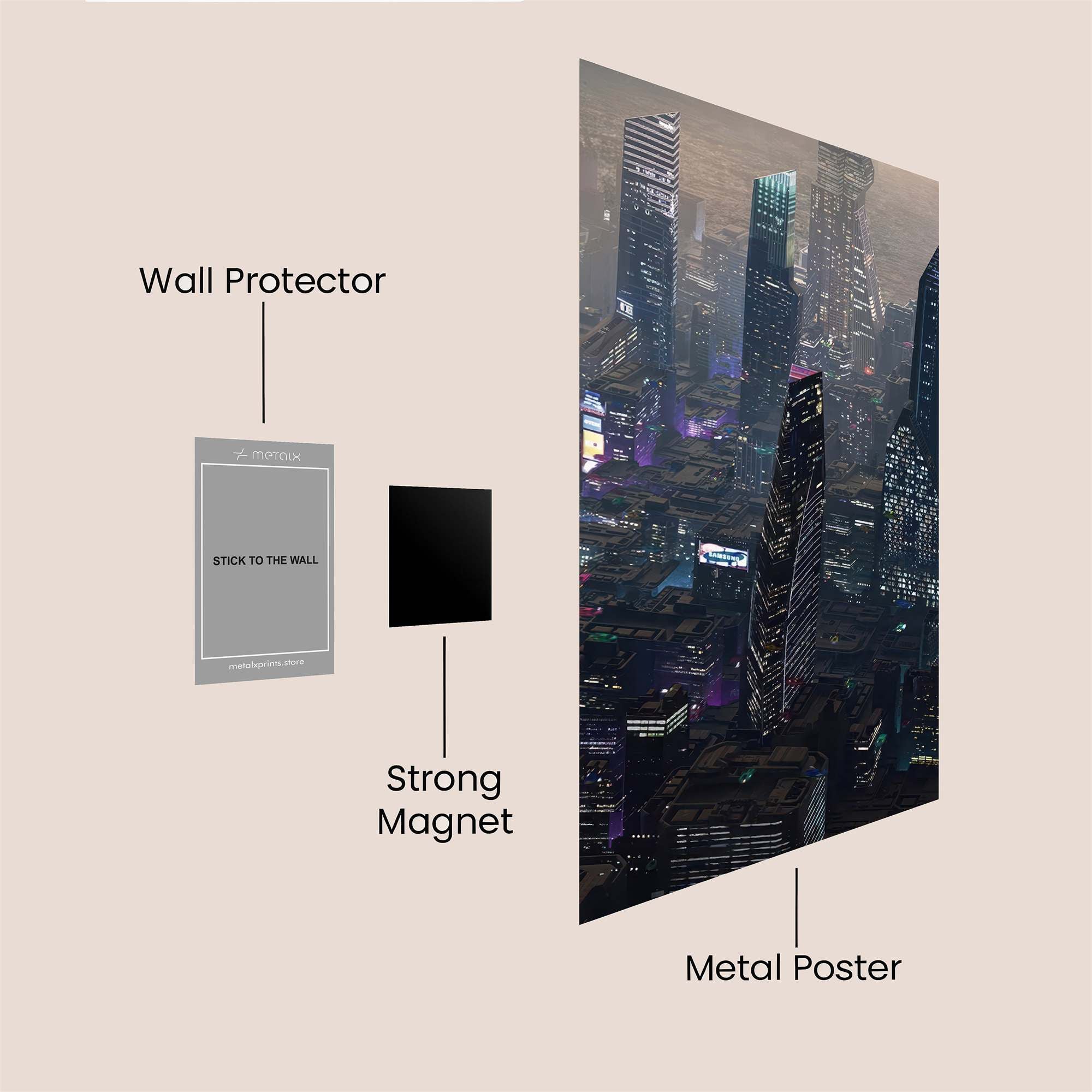 Neon Metropolis Safe Wall Magnetic / M