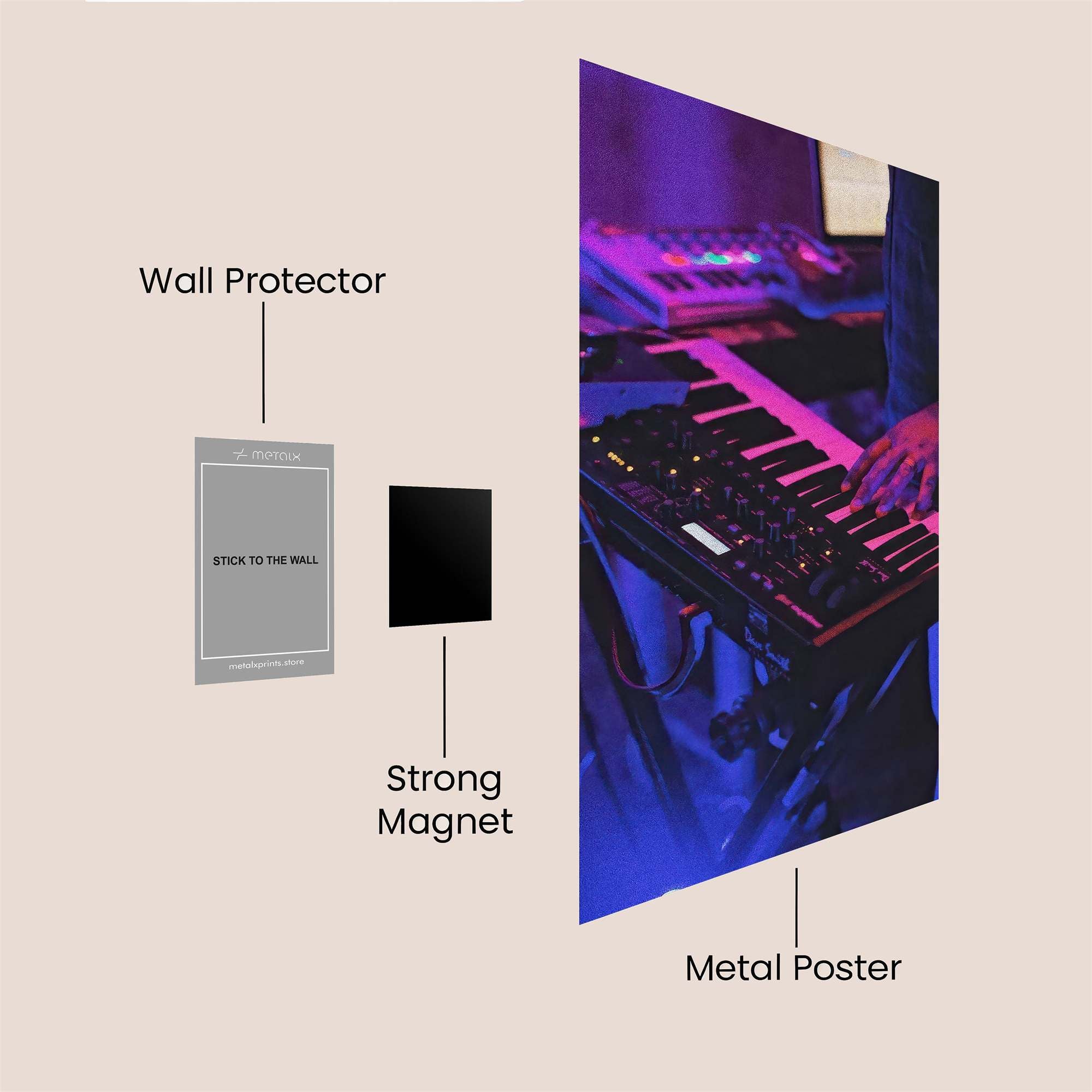 Synthwave Groove Safe Wall Magnetic / M