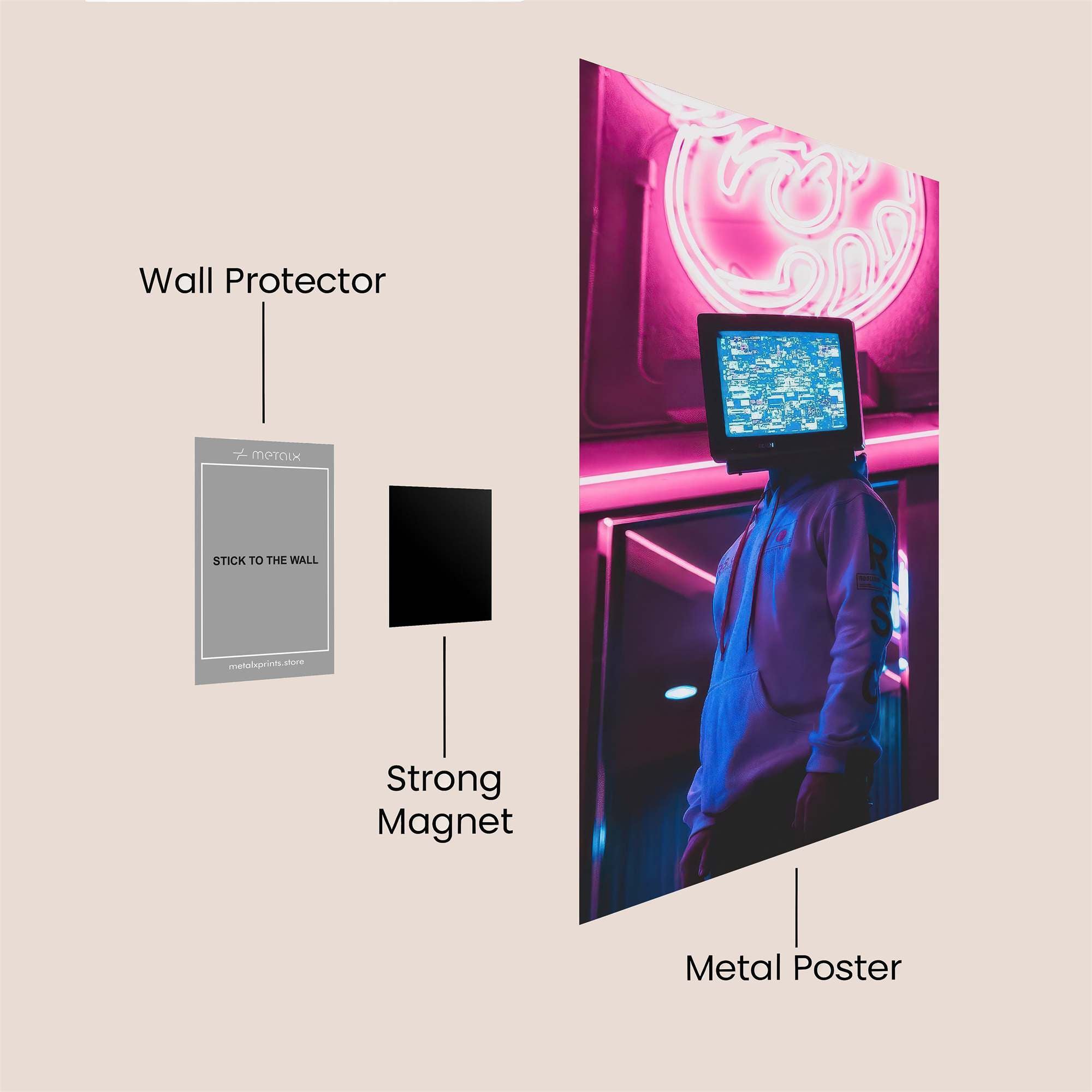 Neon Broadcast Safe Wall Magnetic / M