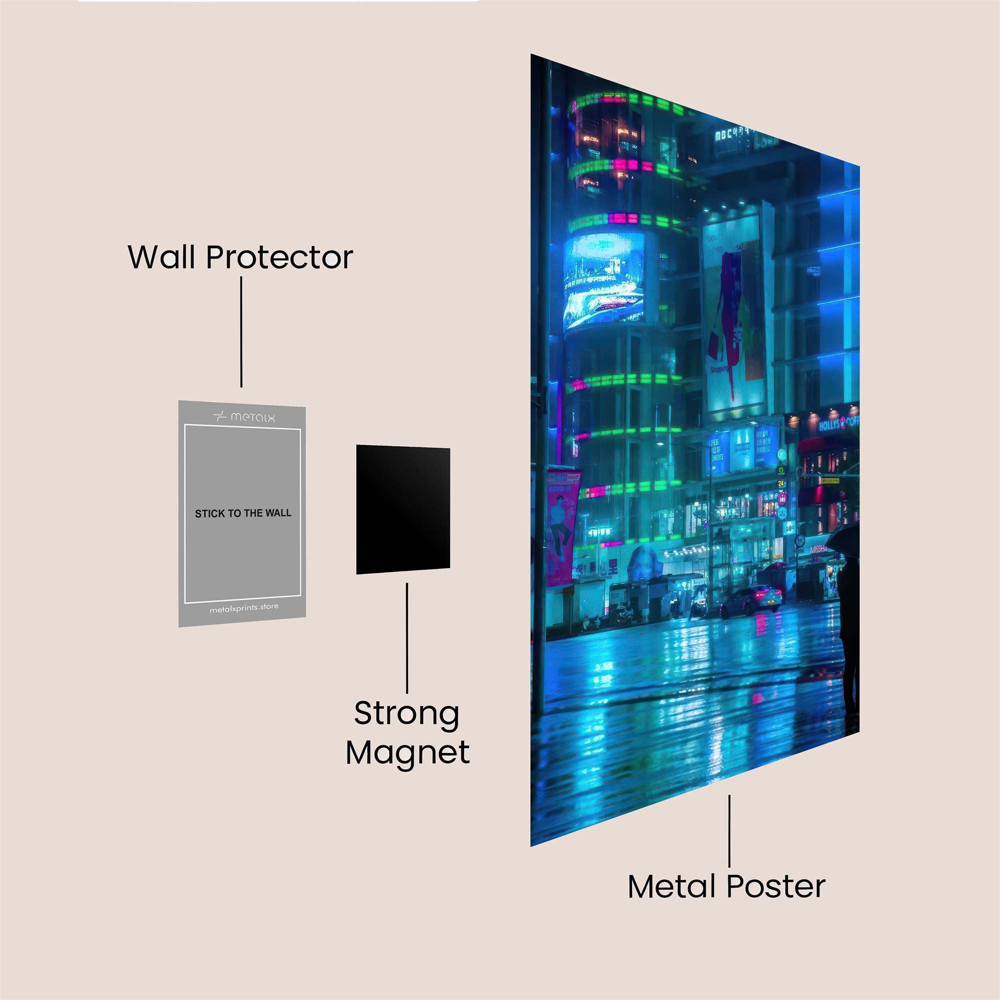 Neon Serenity Safe Wall Magnetic / M