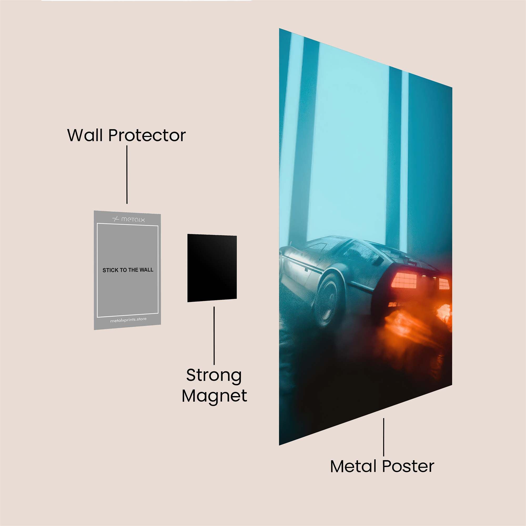 DeLorean Dreamscape Safe Wall Magnetic / M