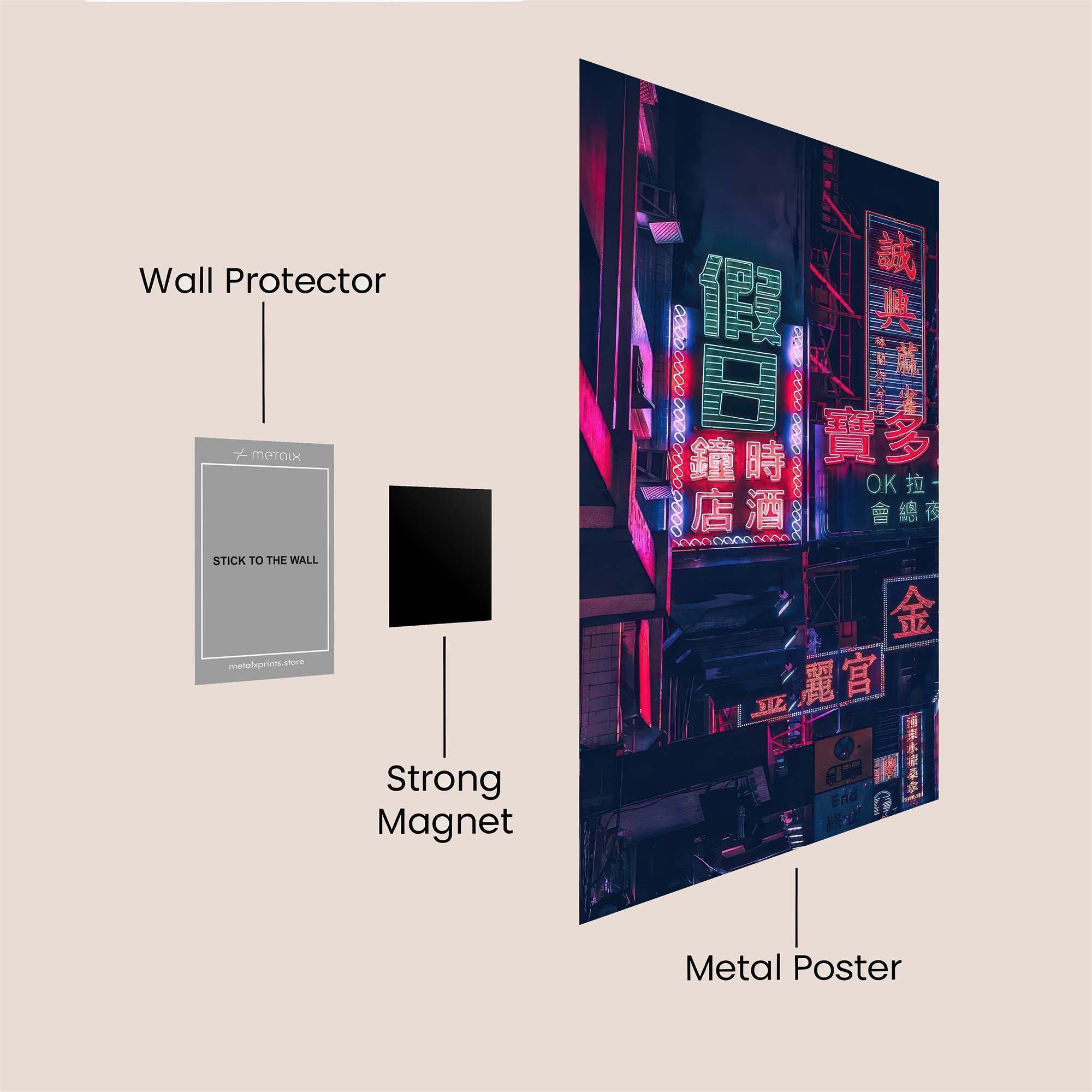 Neon Dreamscape Safe Wall Magnetic / M