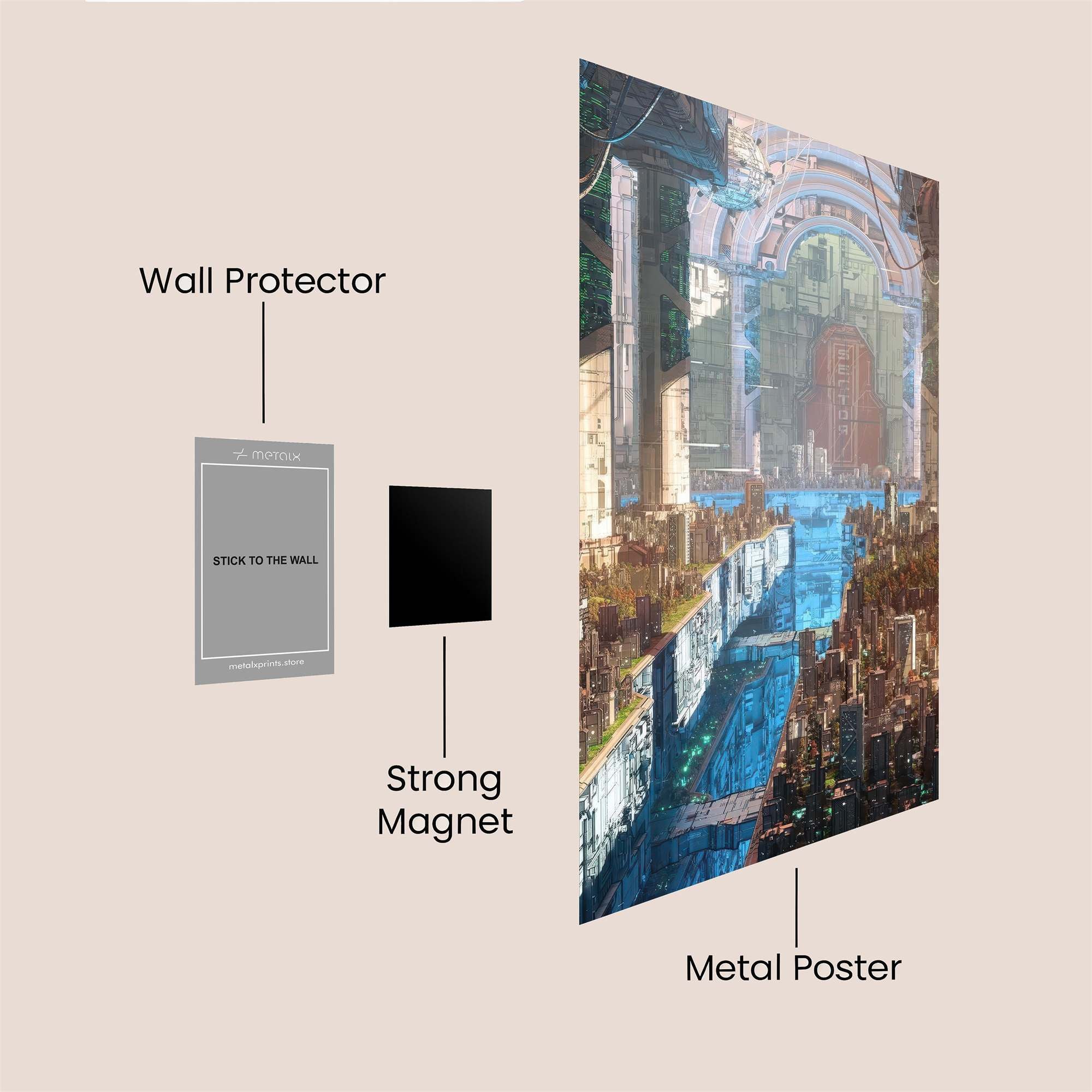 Futuristic Serenity Safe Wall Magnetic / M